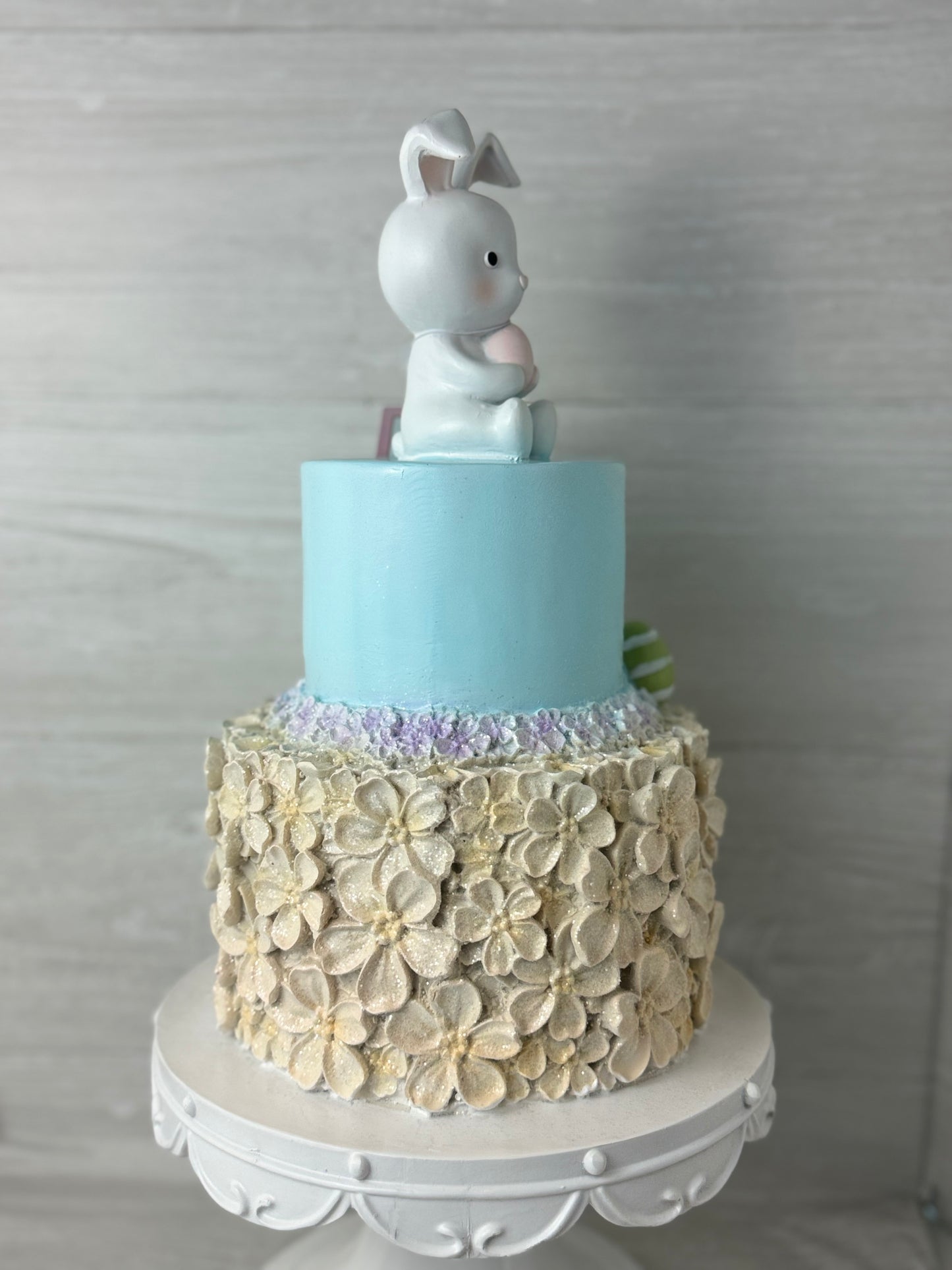 Cupcakes and Cashmere Huge Bunny Topper Pastel Tiered Cake