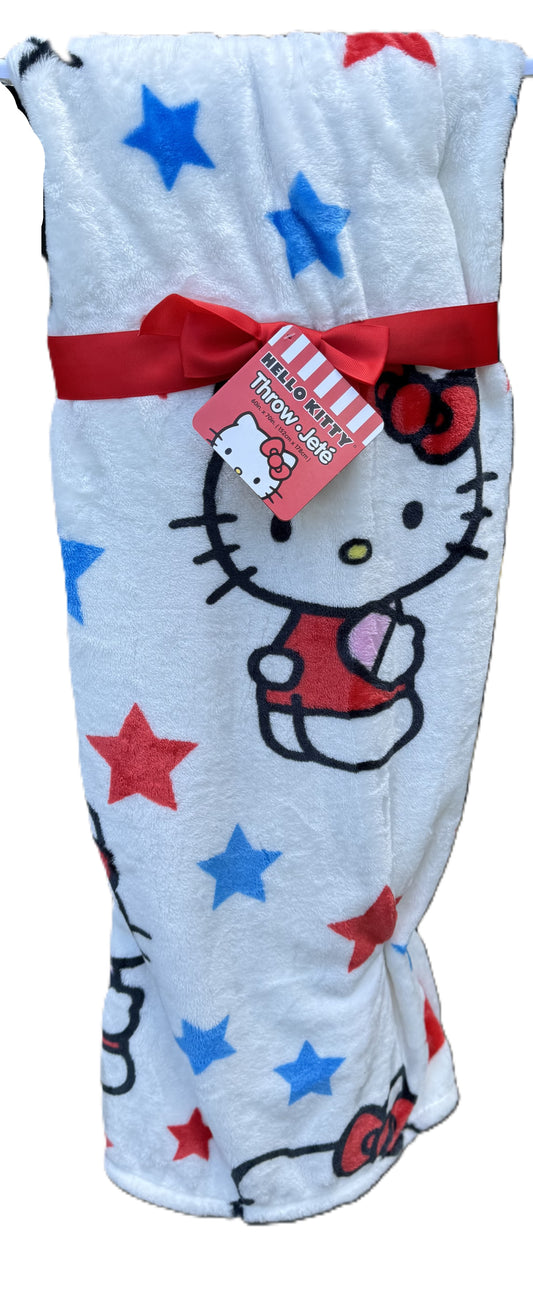 Hello Kitty Red, White & Blue Throw Blanket