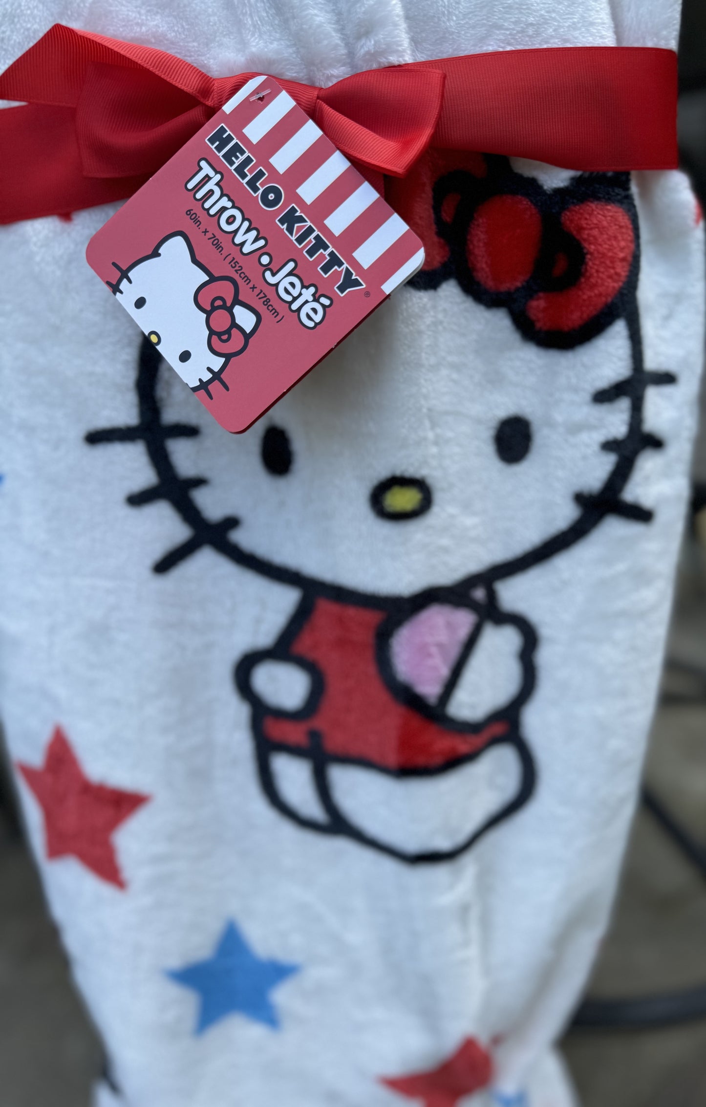 Hello Kitty Red, White & Blue Throw Blanket