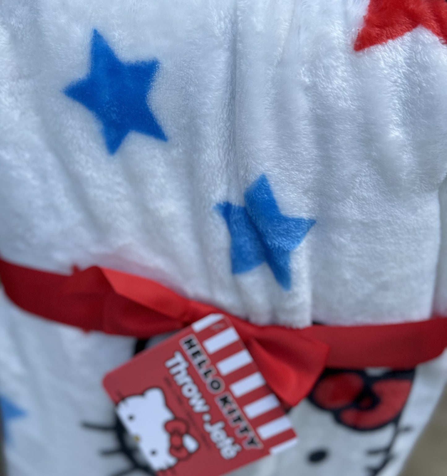 Hello Kitty Red, White & Blue Throw Blanket