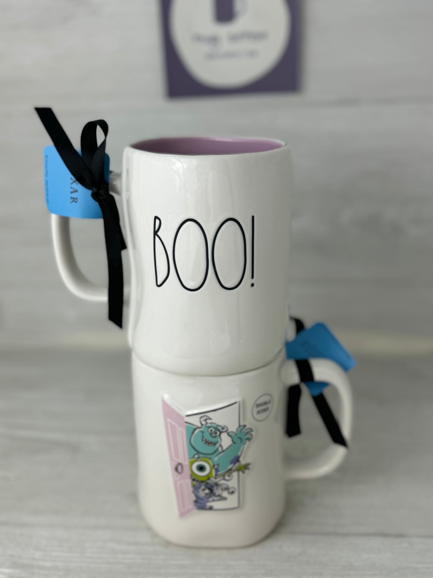 Rae Dunn Monsters Inc. BOO Mug (Violet)