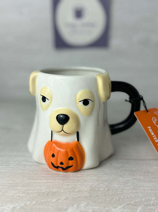 Trick Or Treating Ghost Dog Mug