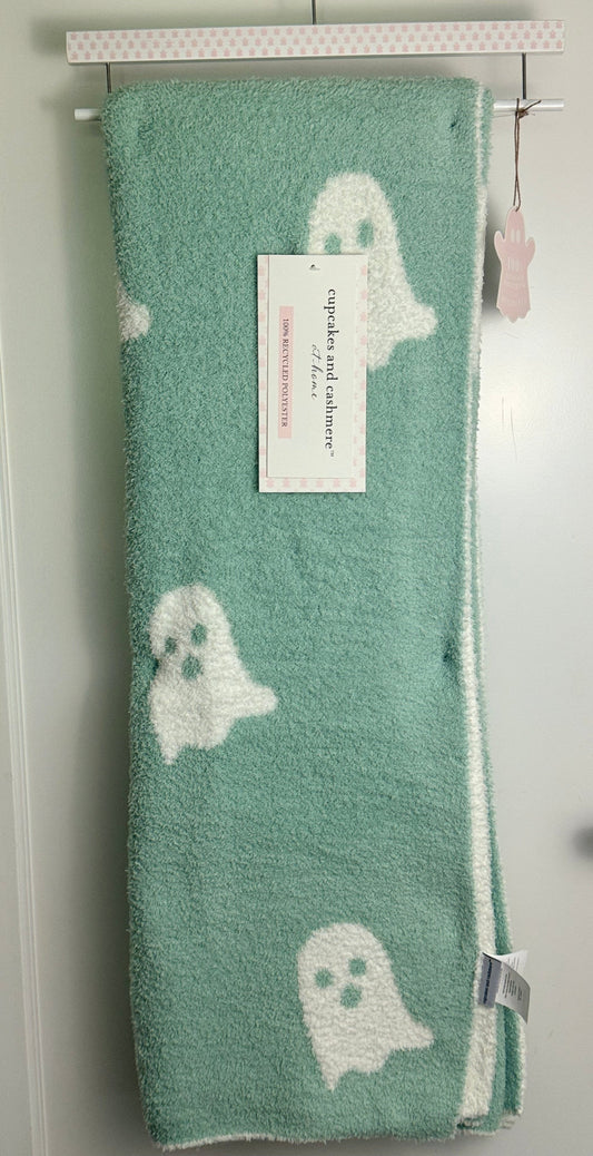 Cupcakes & Cashmere Green Ghost Blanket Throw