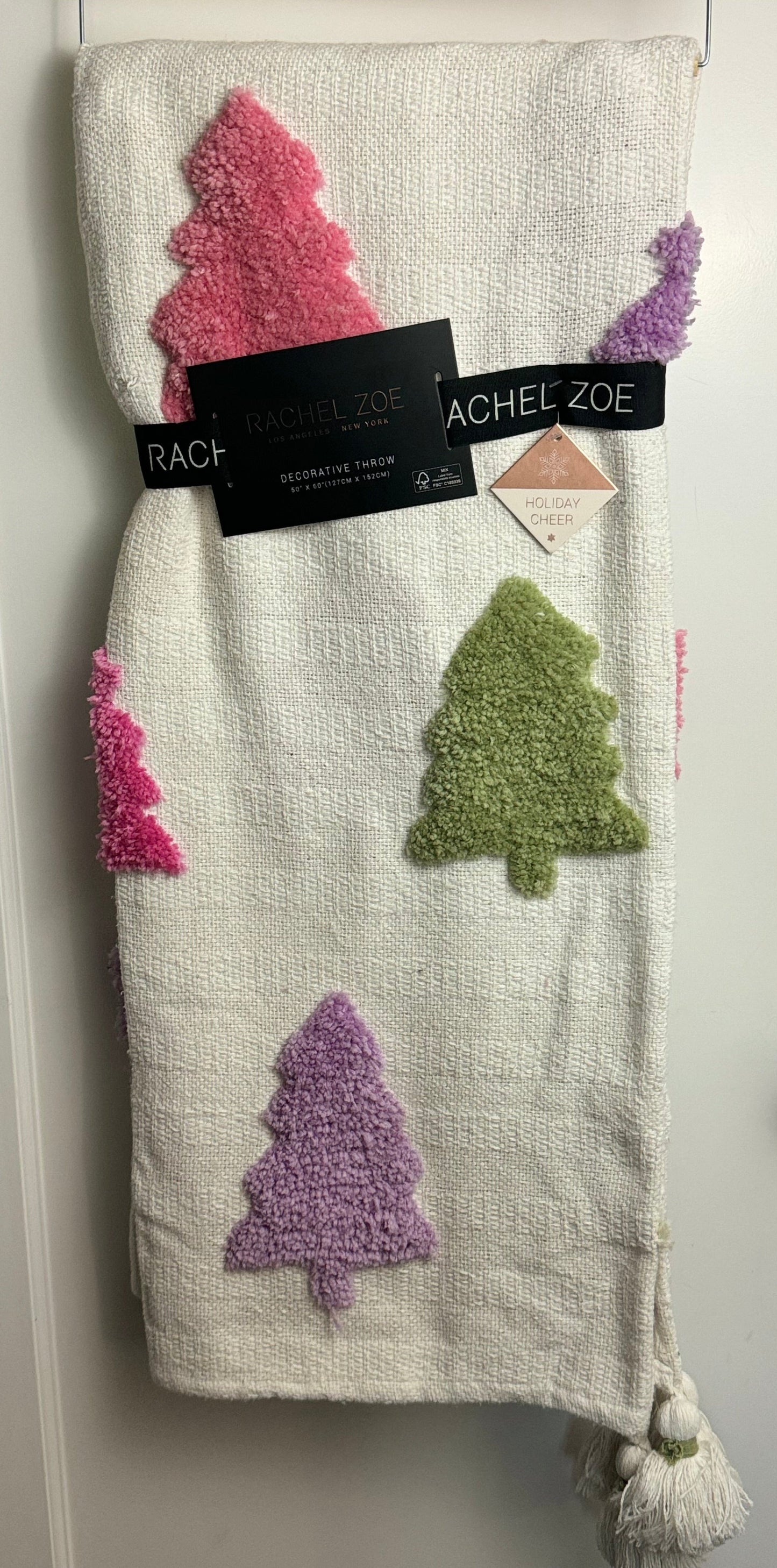 Rachel Zoe Multi Colored Tree Throw Blanket