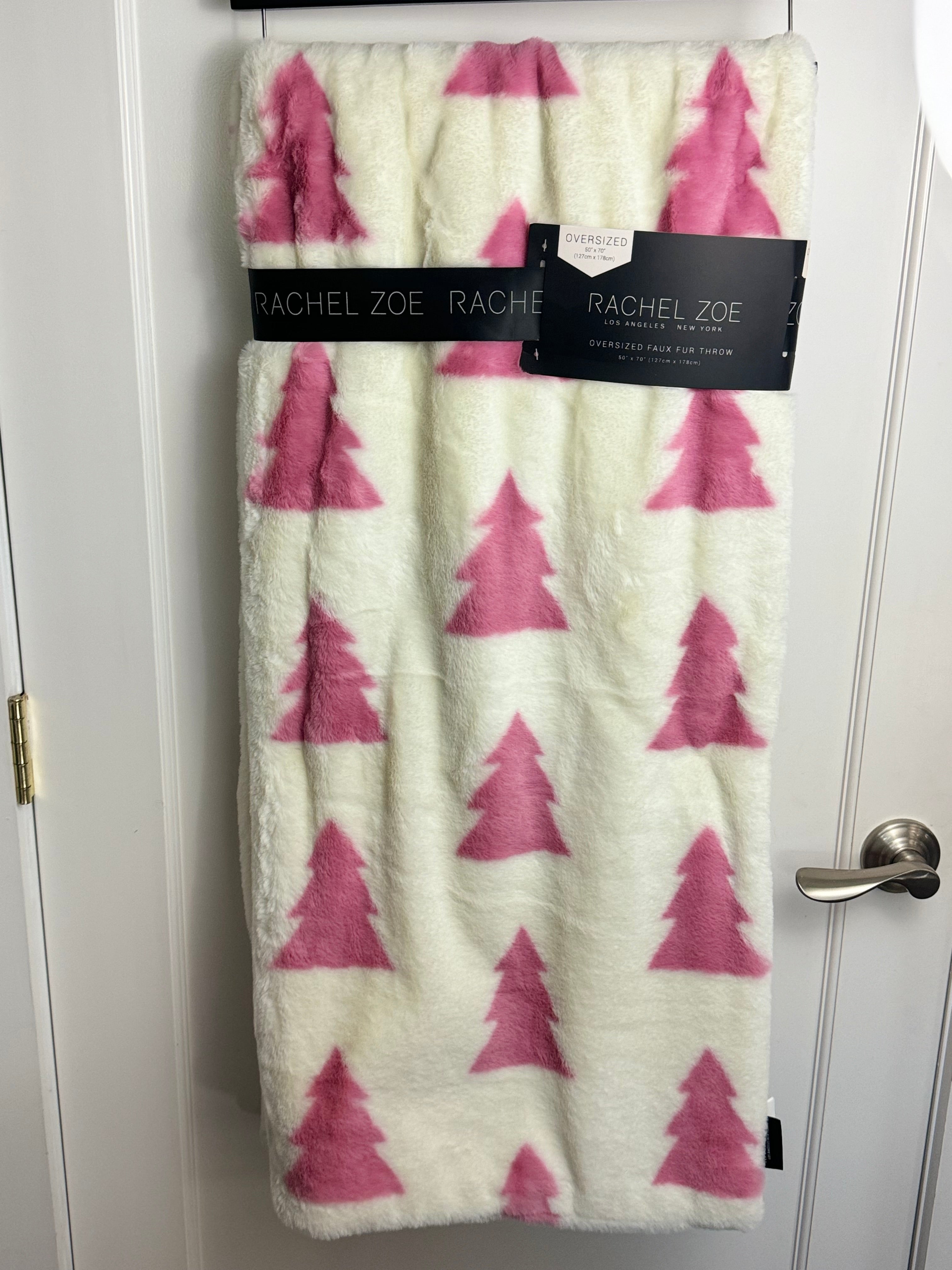 Rachel Zoe Faux Fur Pink Tree Throw Blanket Mug Sense