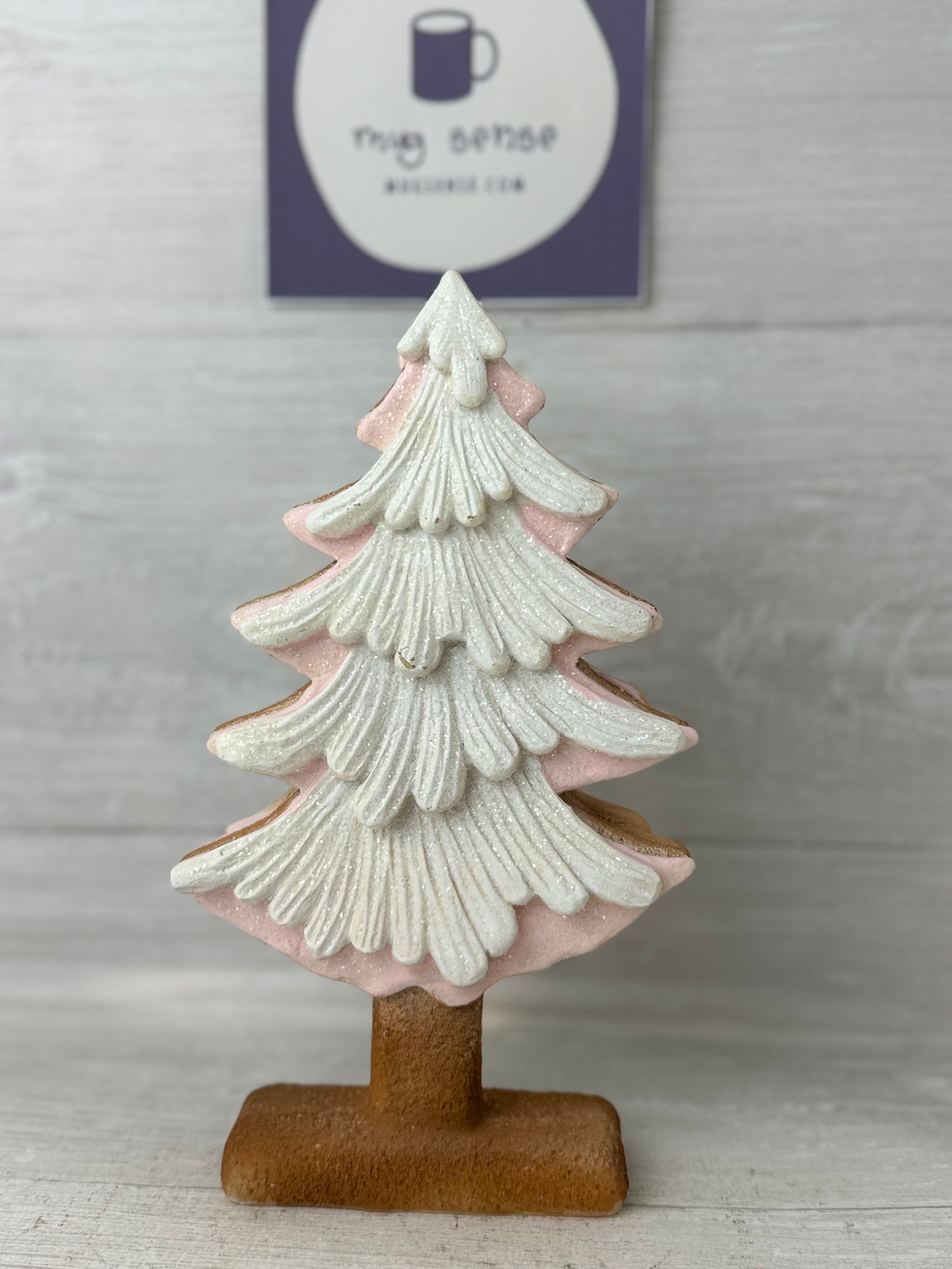 Peppermint Square Pink Frosted 10" Tree