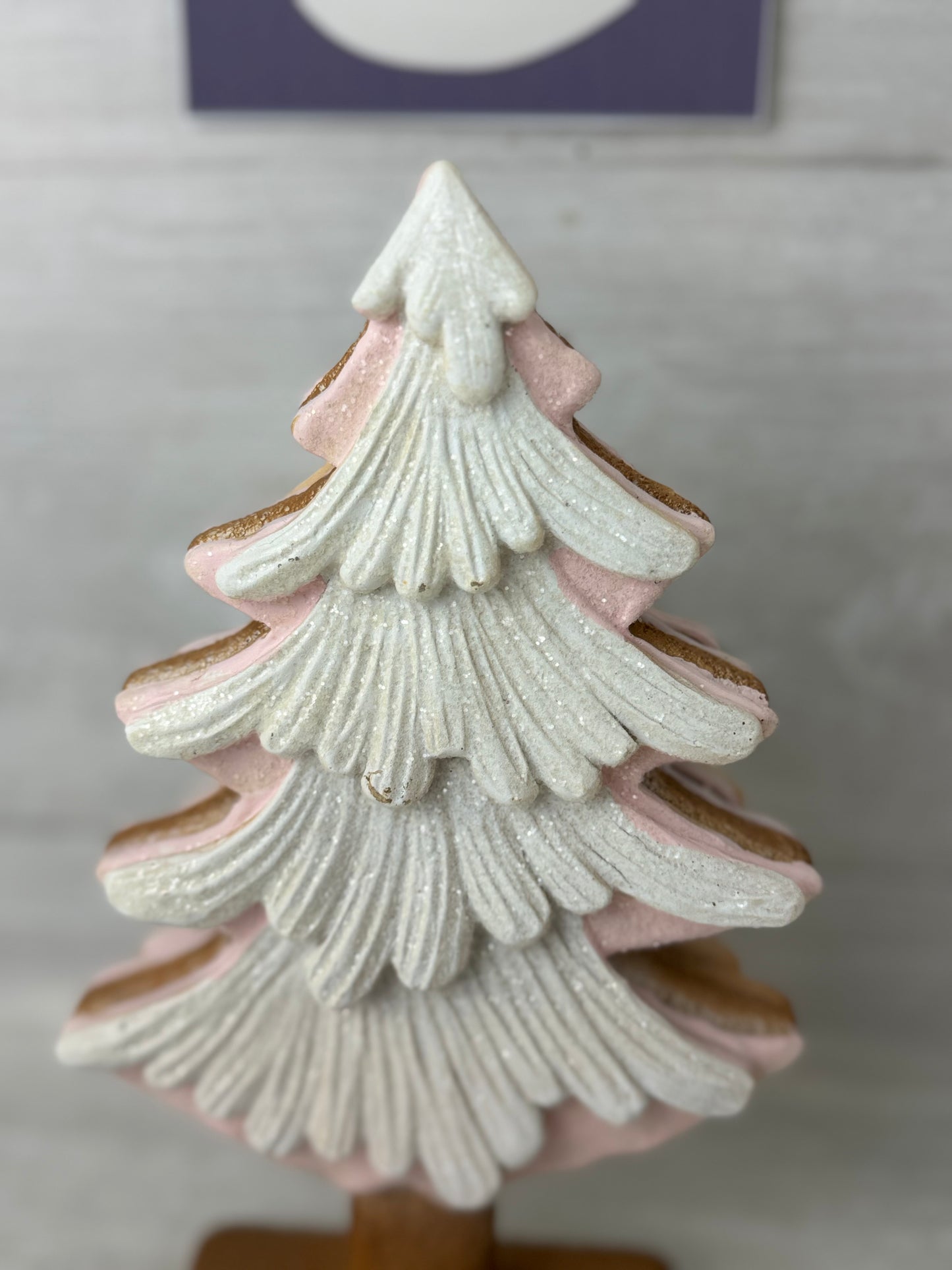 Peppermint Square Pink Frosted 10" Tree