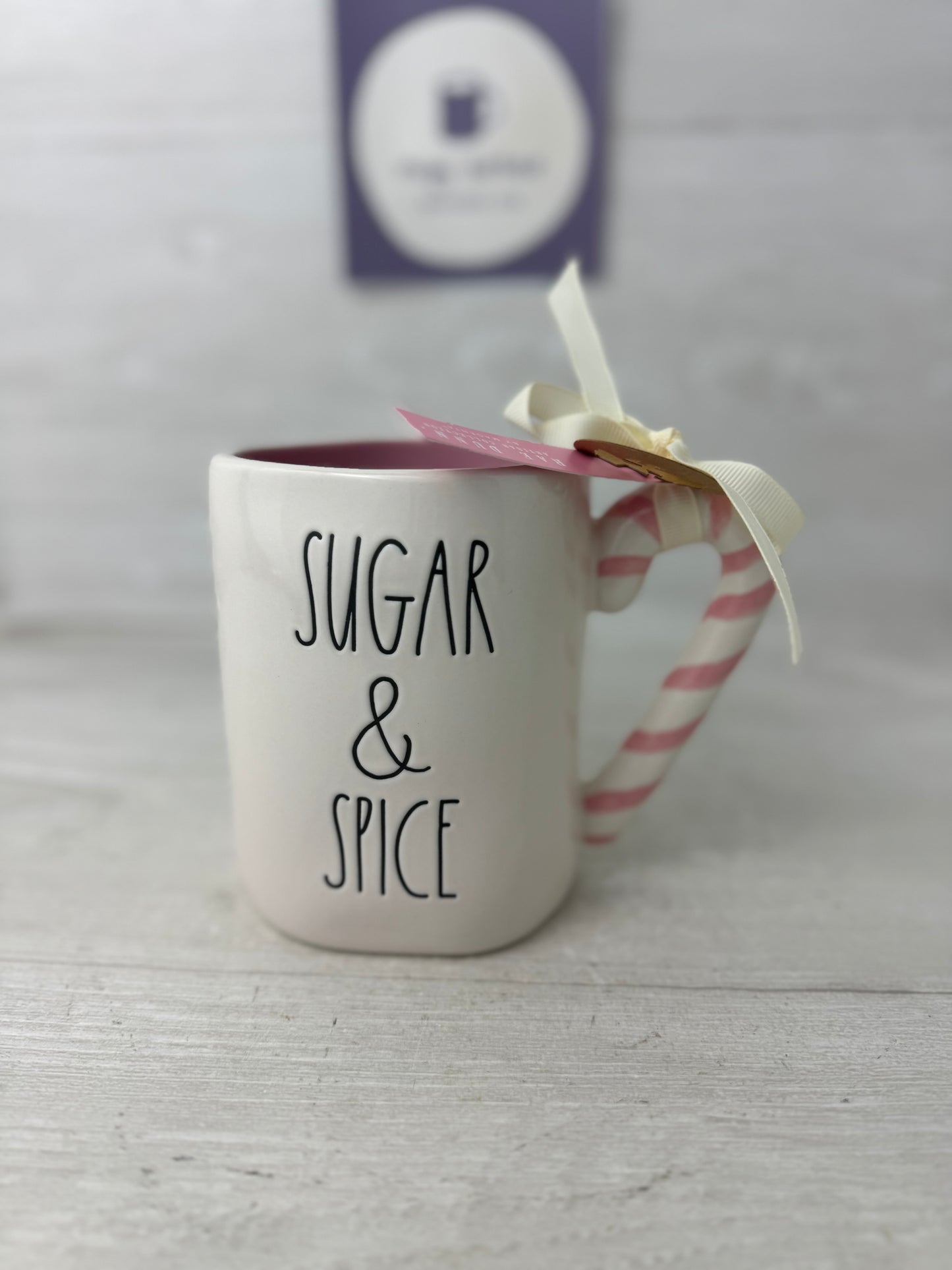 Rae Dunn Sugar and Spice Mug Candy Cane Handle