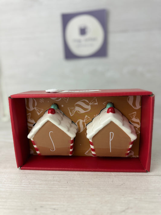 Rae Dunn Gingerbread House Salt And Pepper Shakers