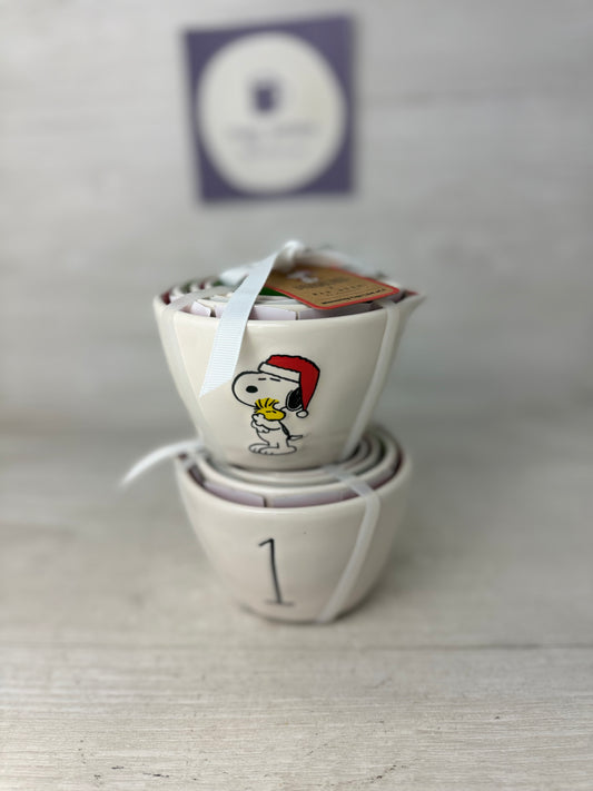 Rae Dunn Peanuts Snoopy Christmas Measuring Cup Set