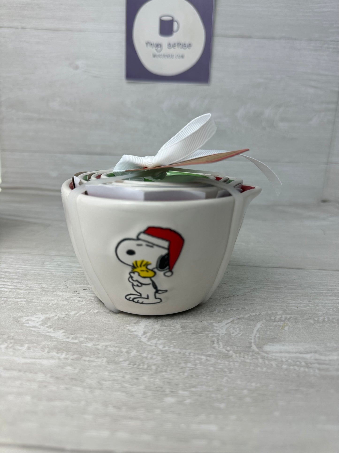 Rae Dunn Peanuts Snoopy Christmas Measuring Cup Set