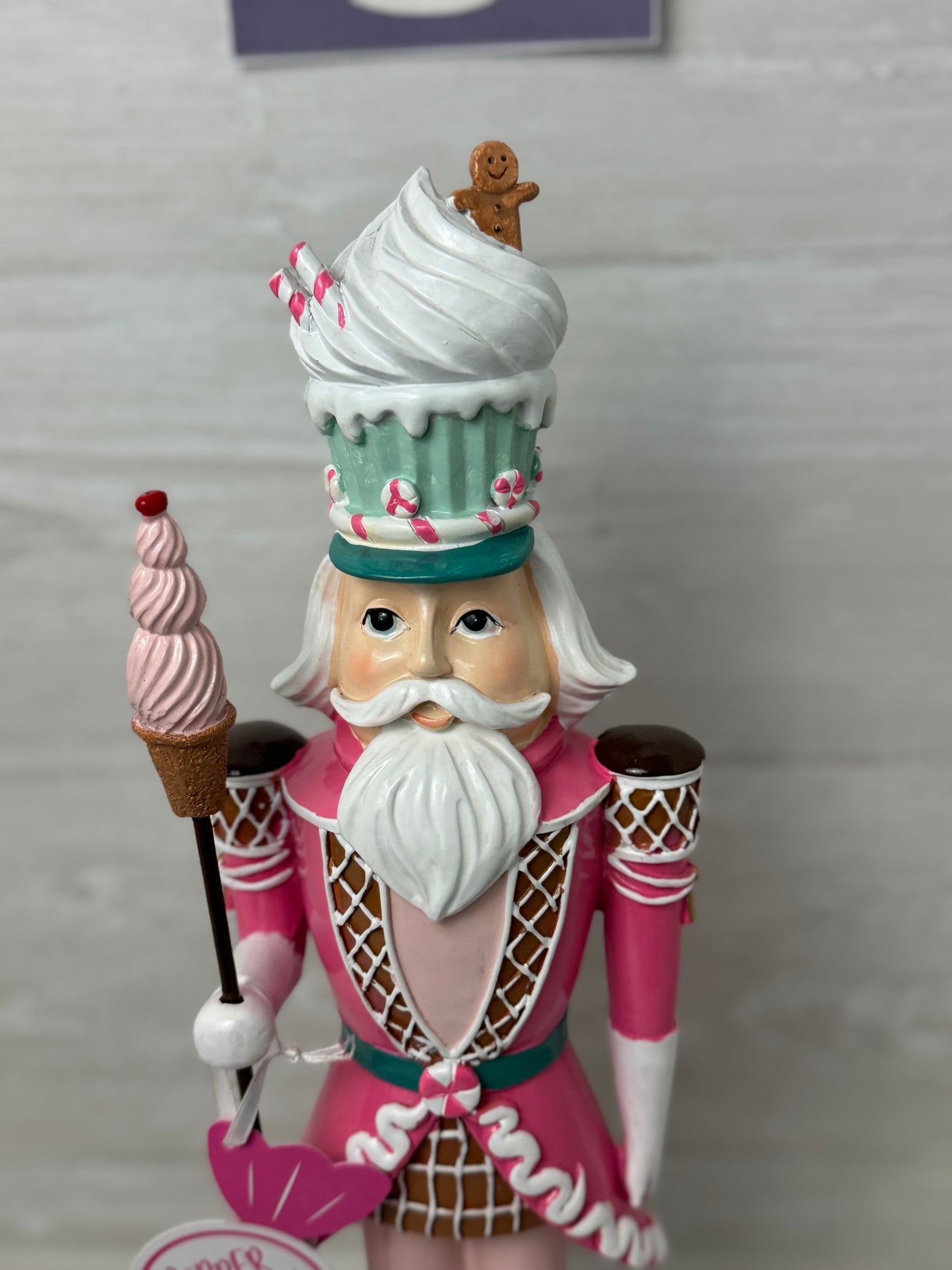 Peppermint Square Cupcake Nutcracker 18 Inch