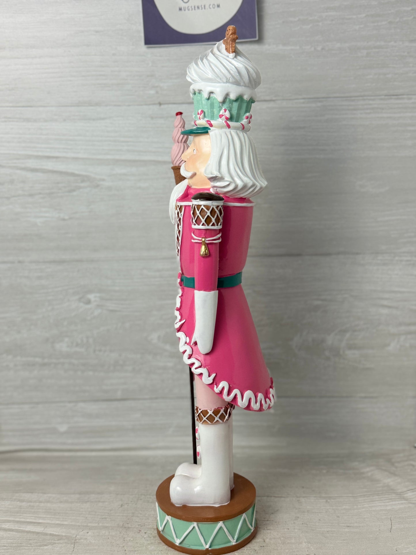 Peppermint Square Cupcake Nutcracker 18 Inch