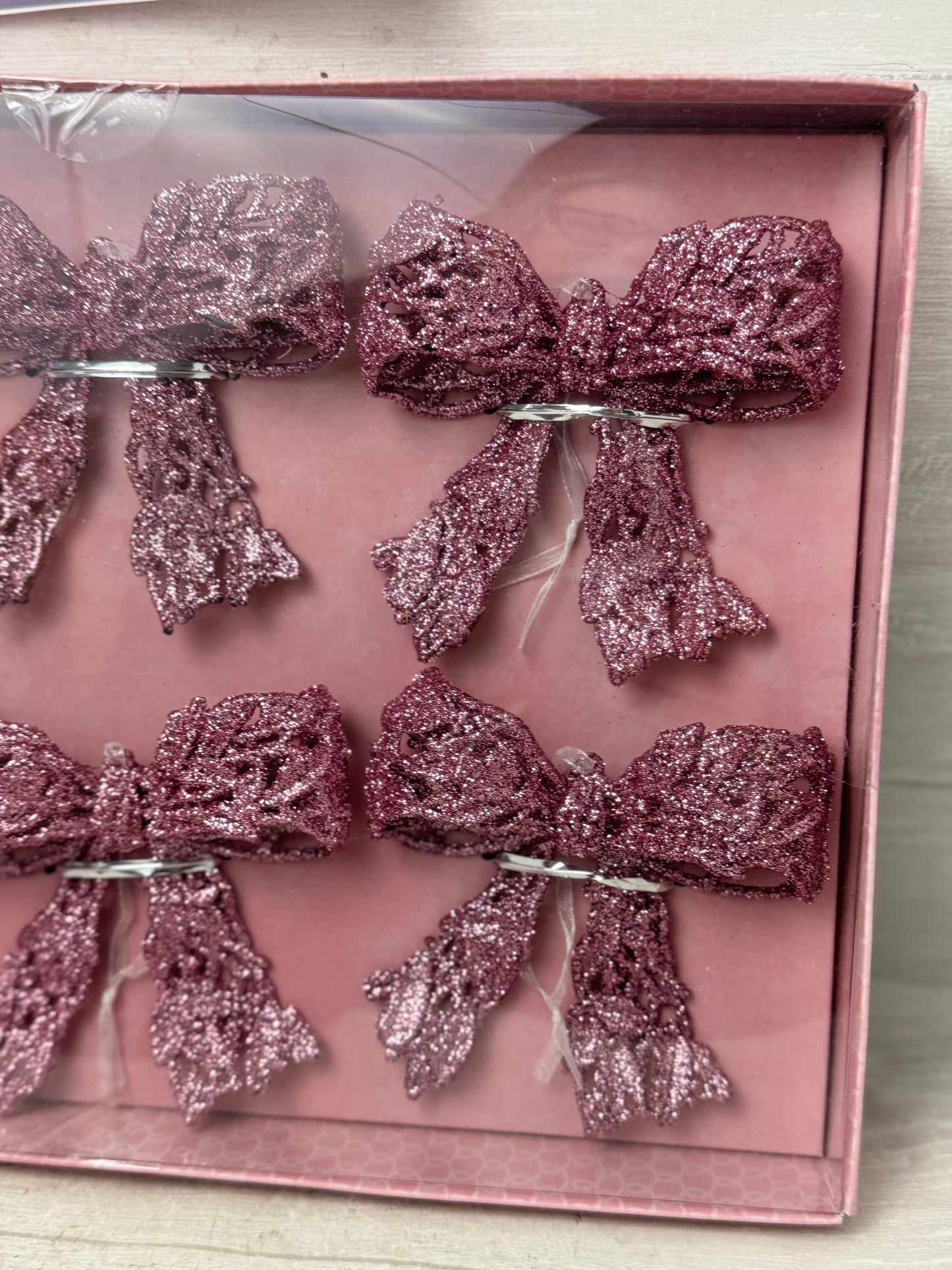 Cupcakes & Cashmere Pink Bow Ornaments