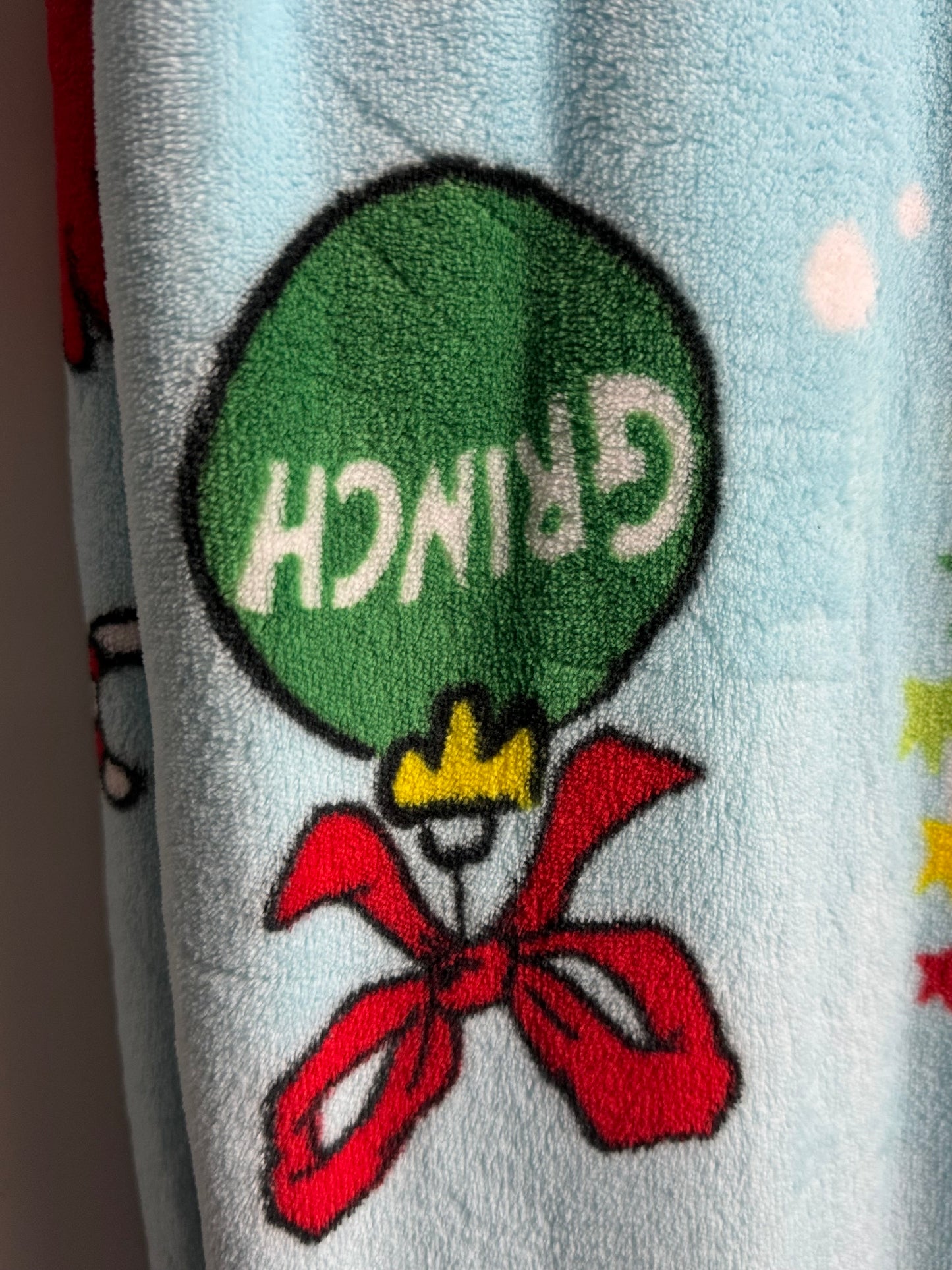 Grinch Christmas Throw Blanket~ Sky Blue