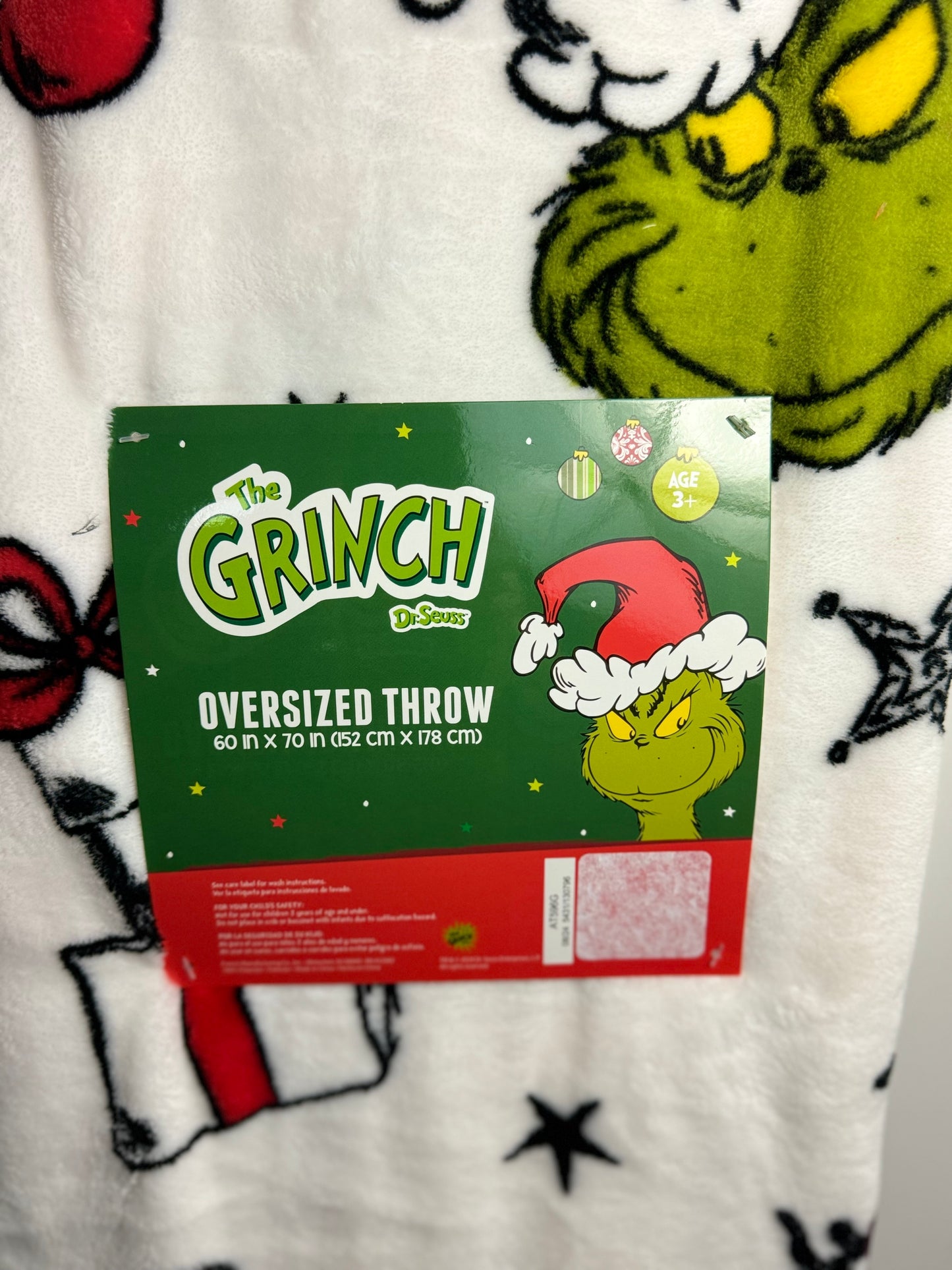 Grinch Christmas Throw Blanket~ faces