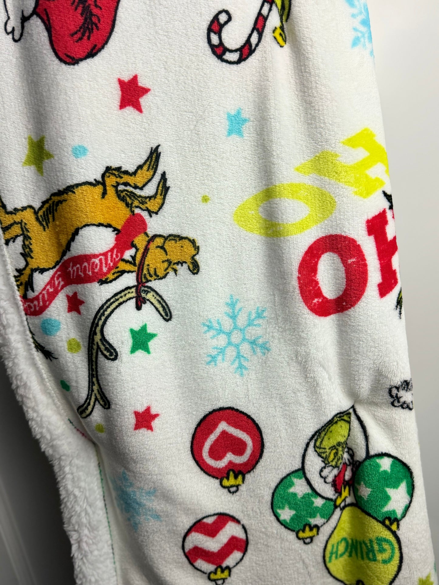 Grinch Christmas Throw Blanket~ HO HO HO Sherpa