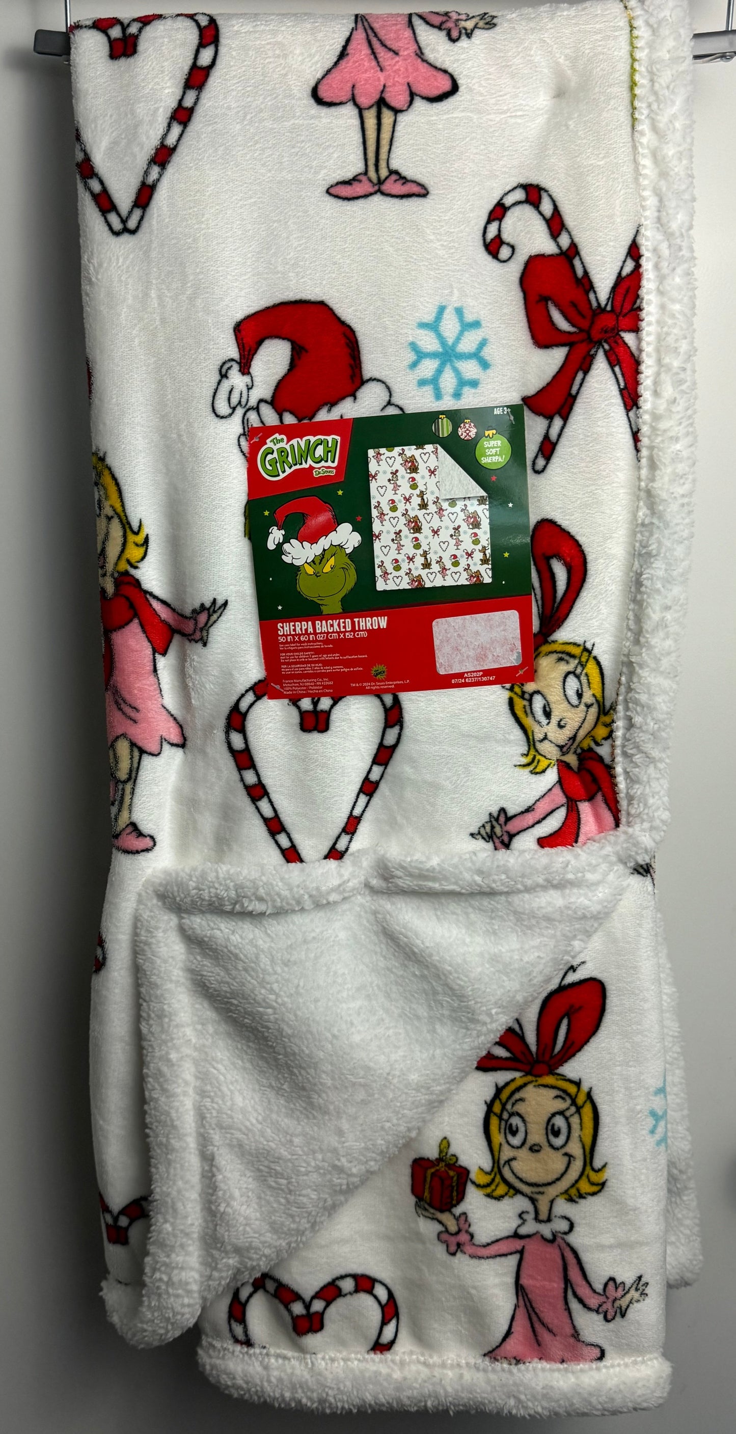 Grinch Christmas Throw Blanket~ Cindy Lou Who Sherpa