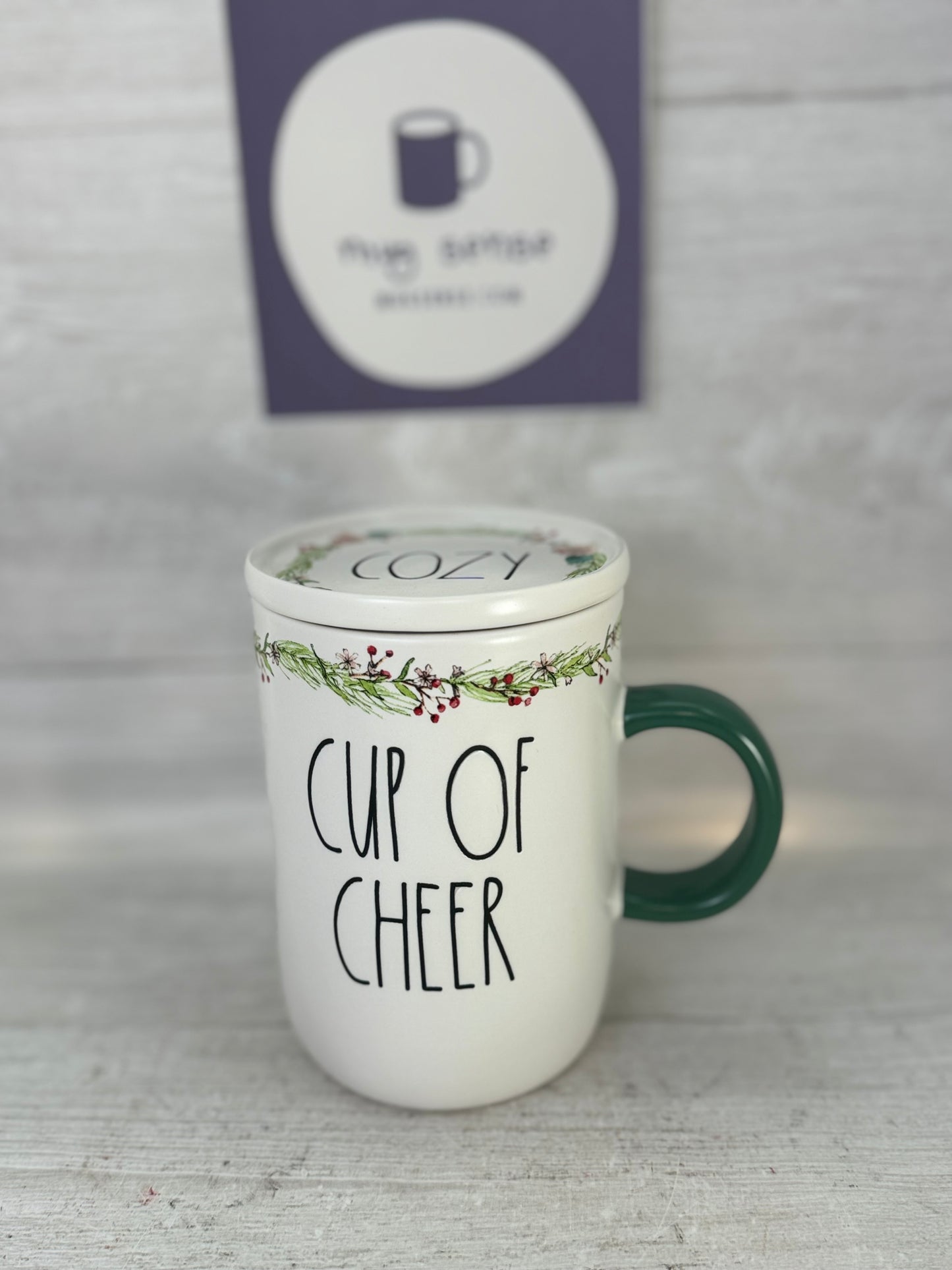 Rae Dunn Cup Of Cheer Mug and Coaster Set