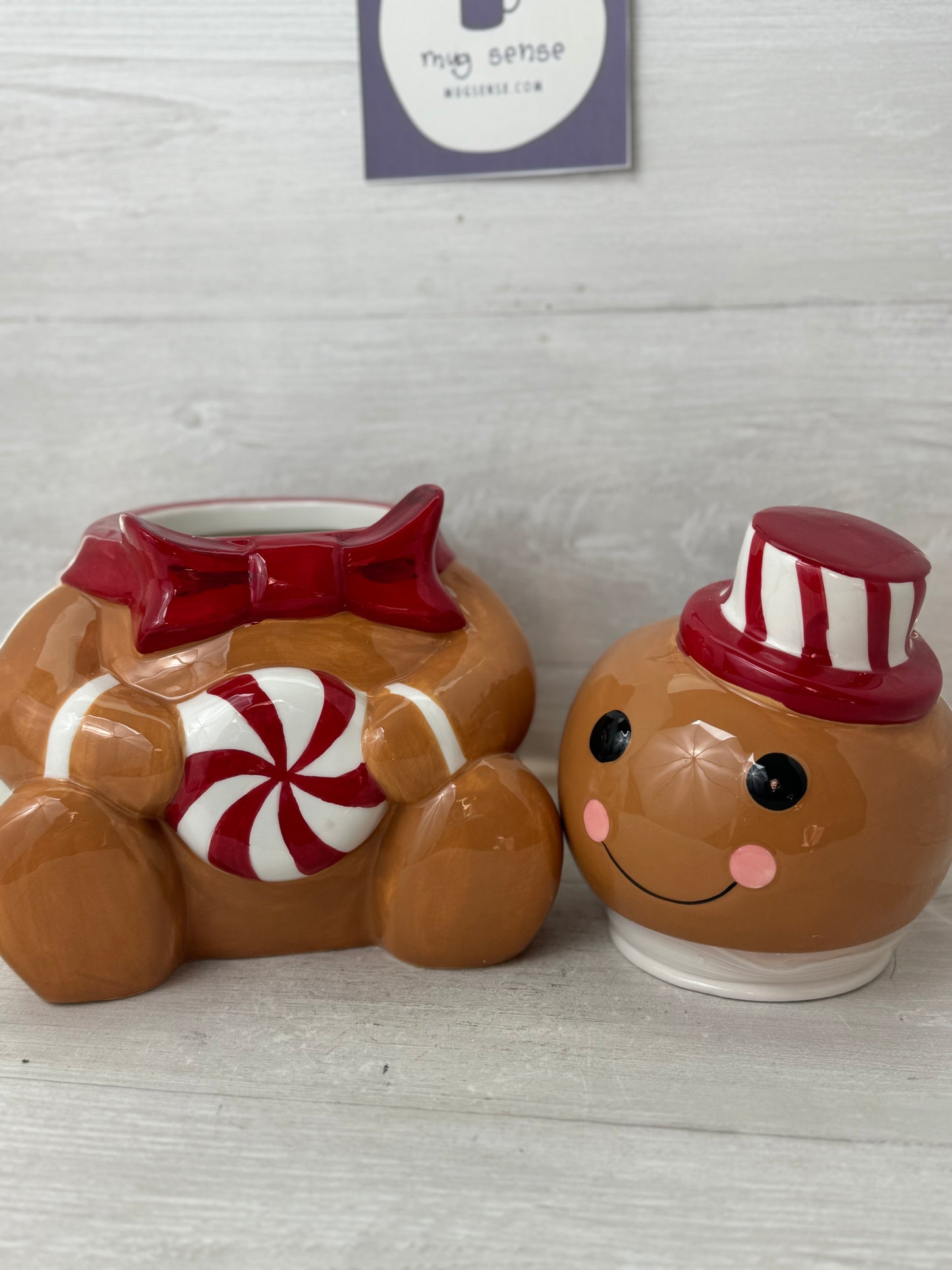 Peppermint & Pine Gingerbread Man Cookie Jar Canister