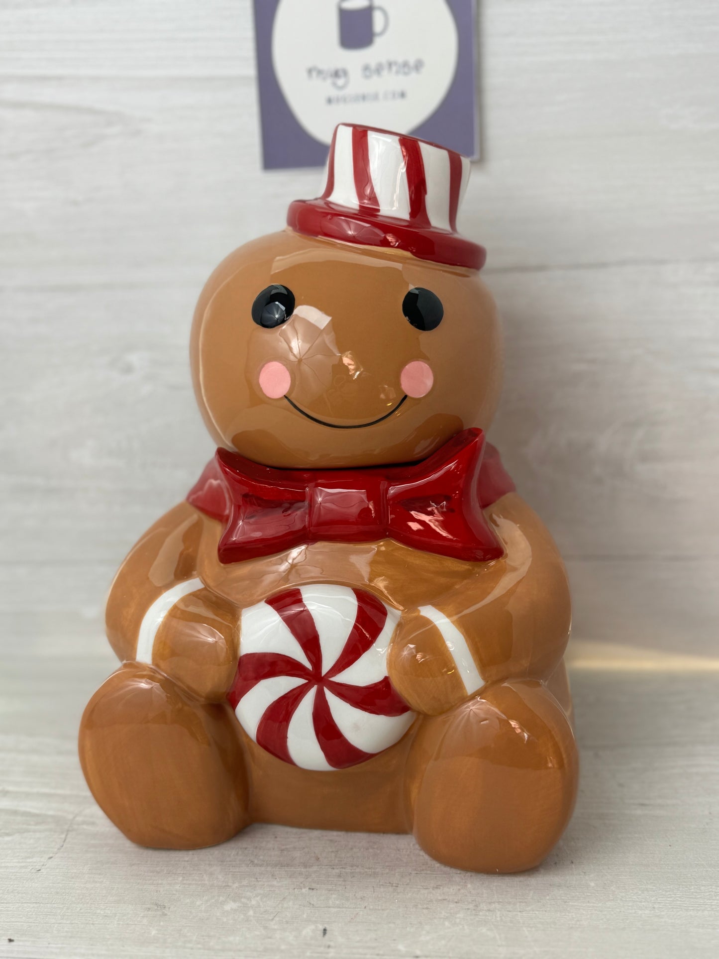 Peppermint & Pine Gingerbread Man Cookie Jar Canister