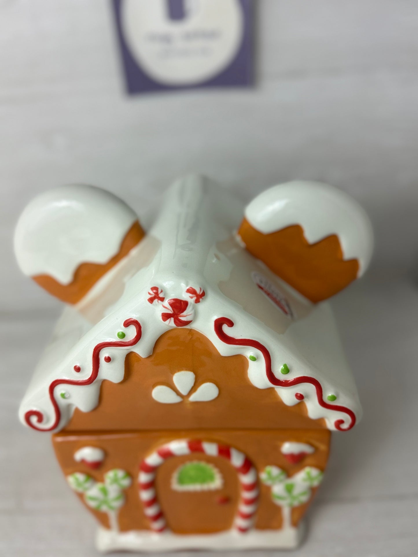 Disney Mickey Holiday Gingerbread House Cookie Jar