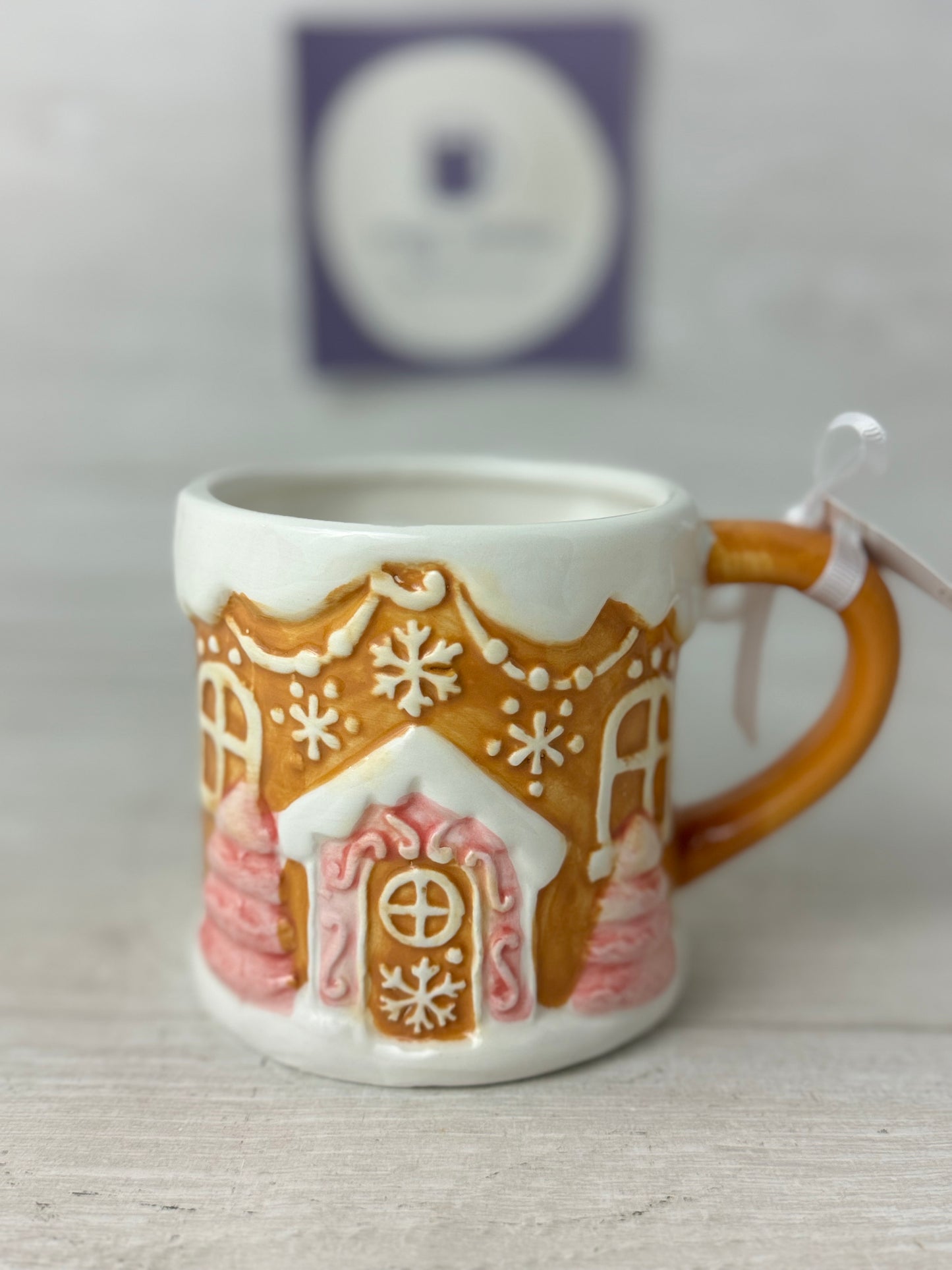 Arlington Designs Pink Gingerbread House Mug