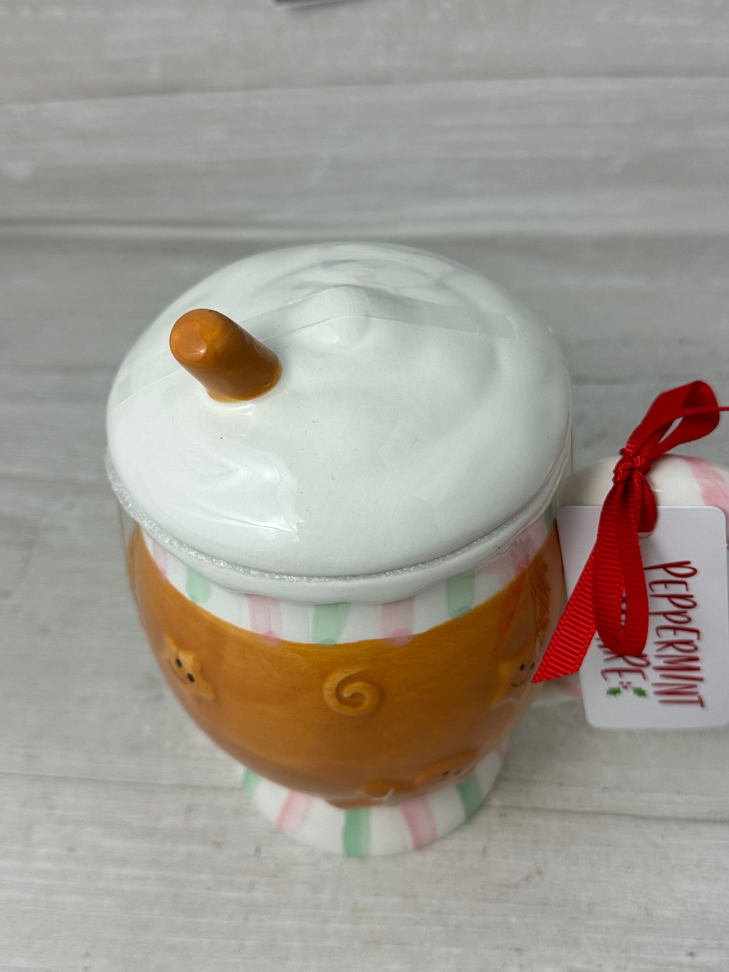 Peppermint Square Gingerbread Cocoa Christmas Mug Topper