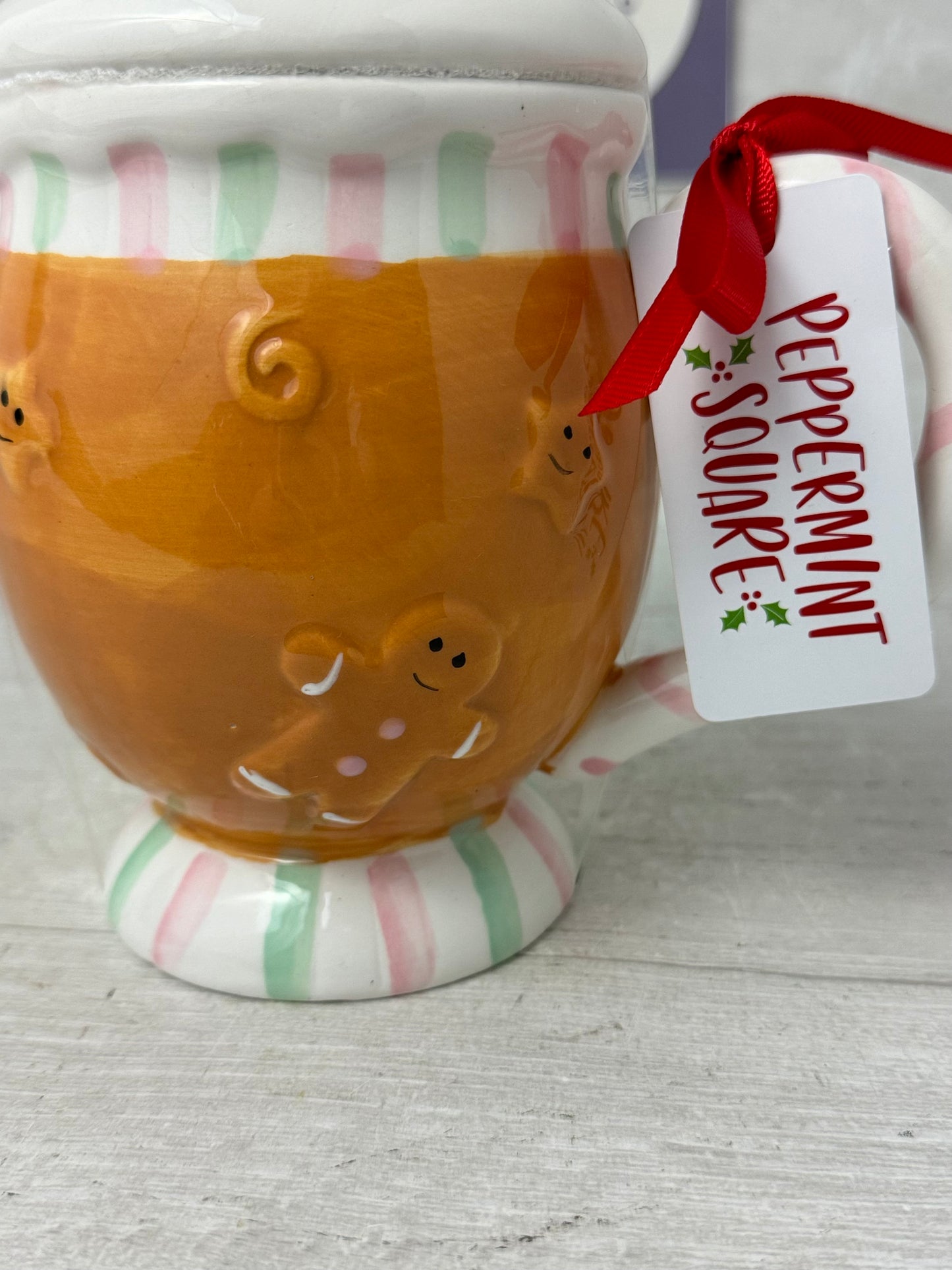 Peppermint Square Gingerbread Cocoa Christmas Mug Topper