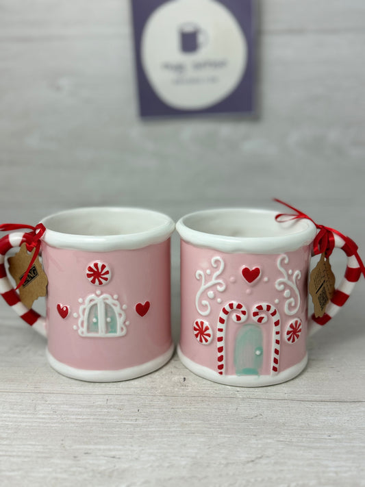 Lang Pink Candy Cane House Mug