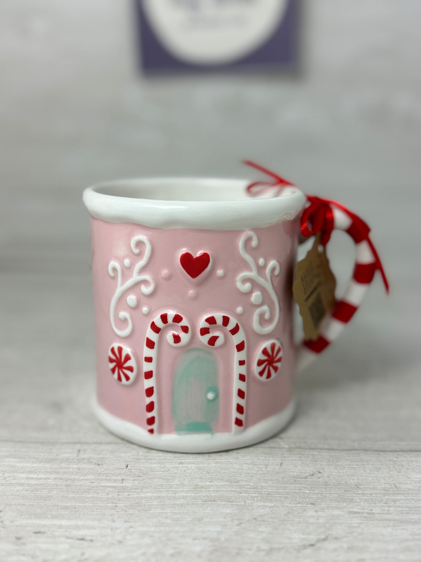 Lang Pink Candy Cane House Mug