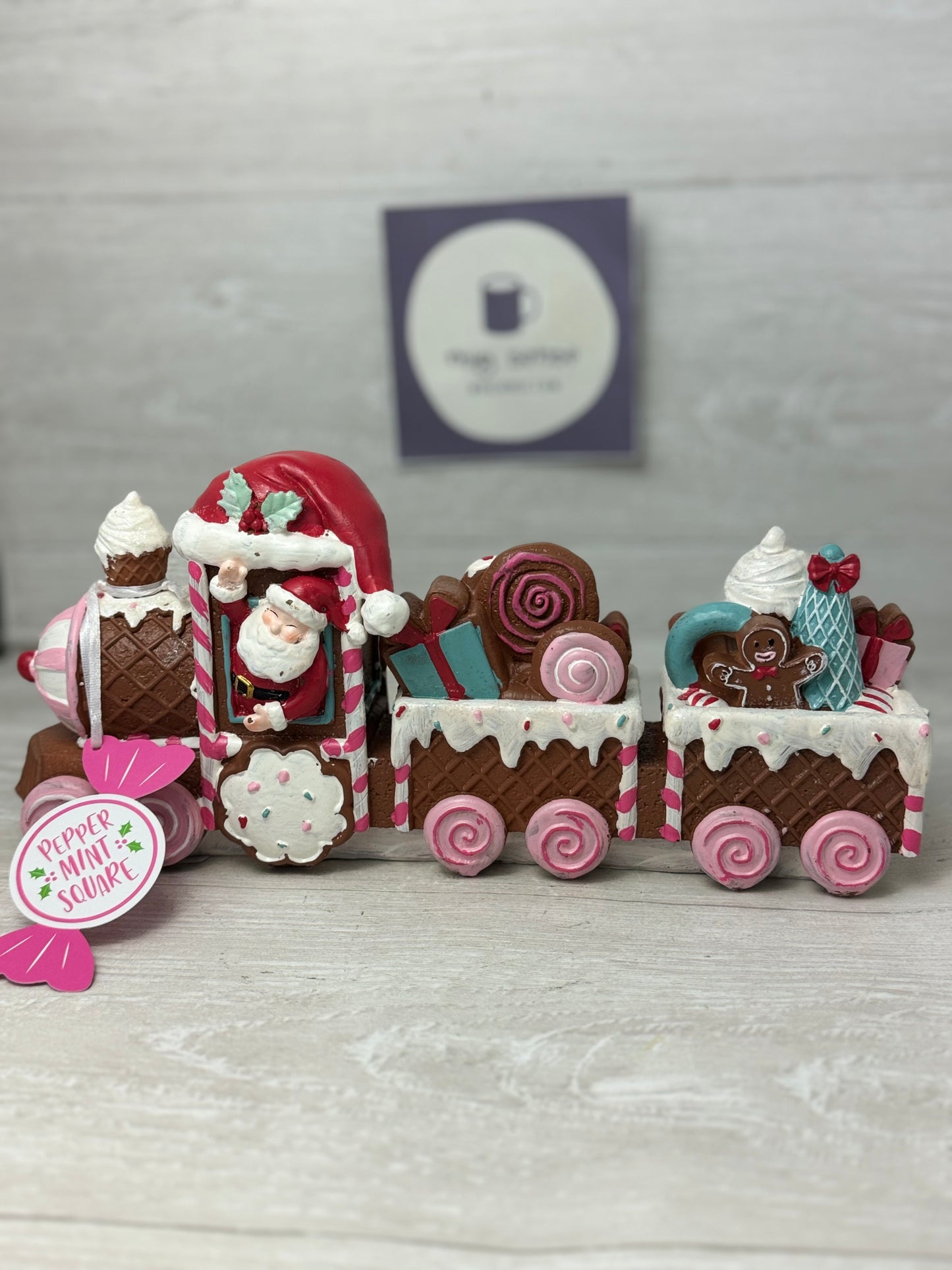 Peppermint Square Gingerbread Christmas Train