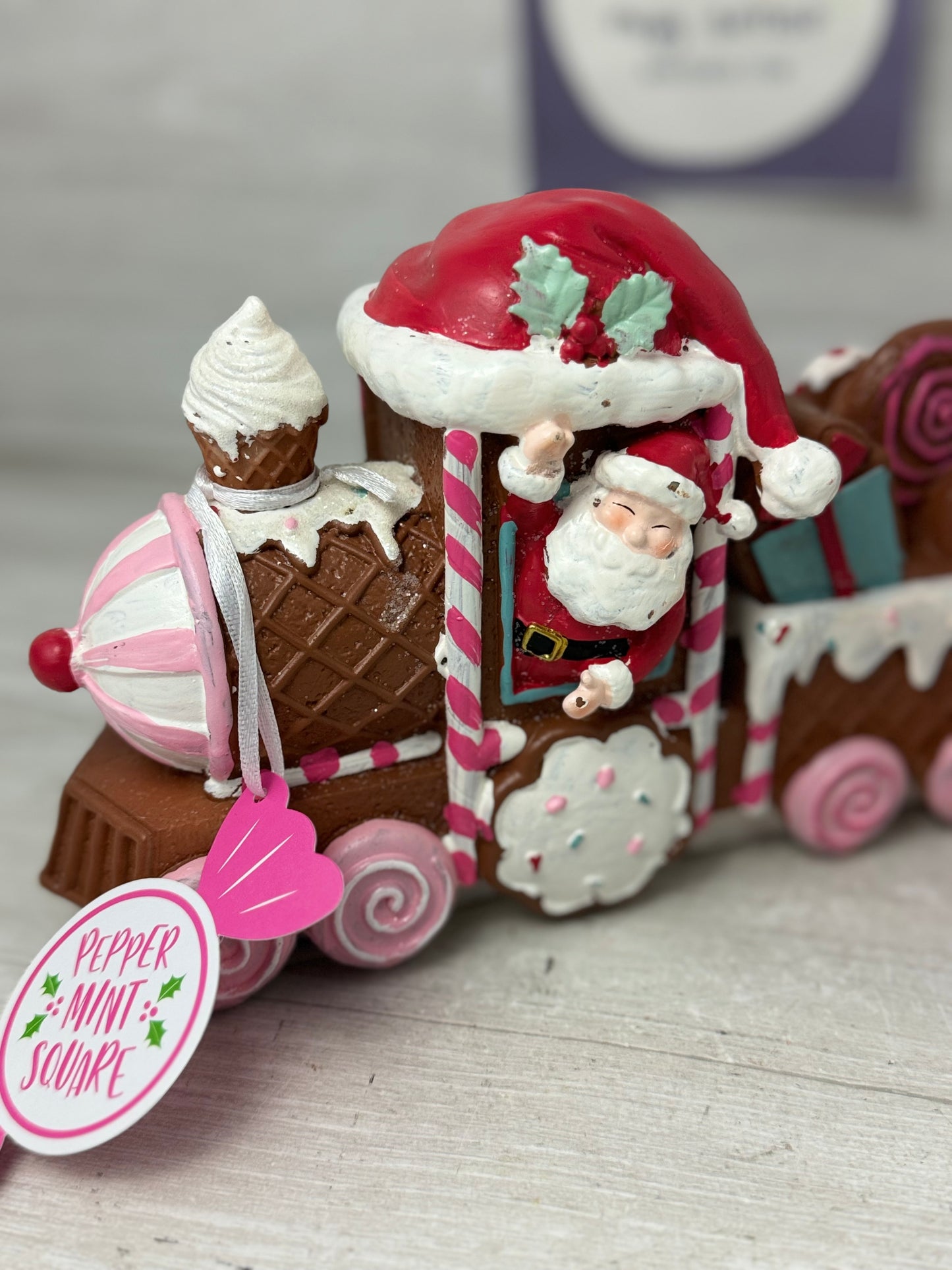 Peppermint Square Gingerbread Christmas Train