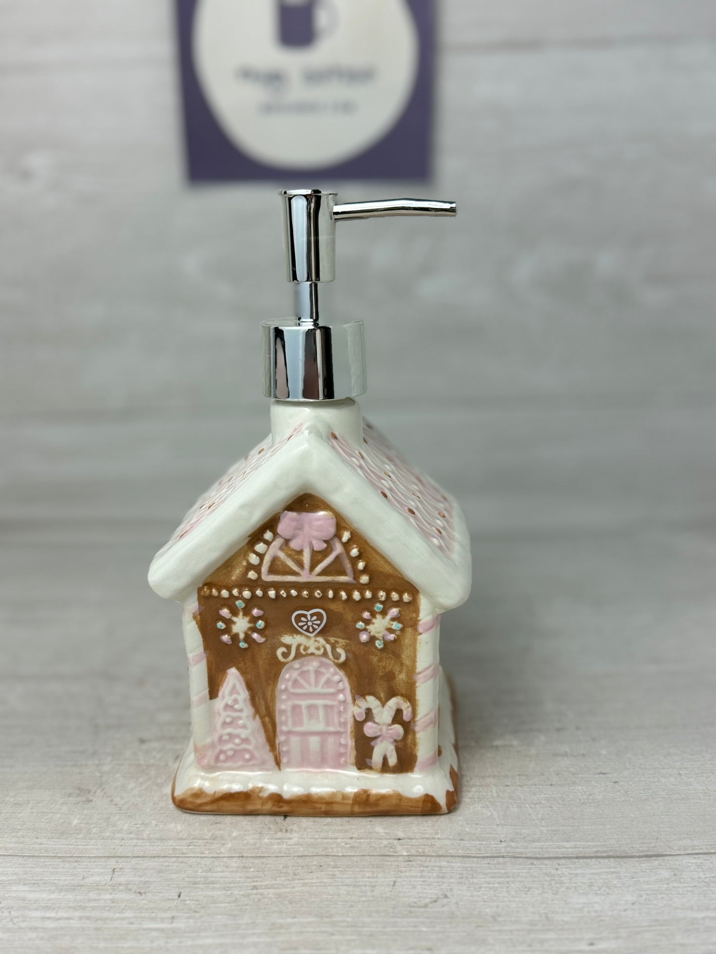 Gingerbread House Soap Dispenser & Sponge Holder Set