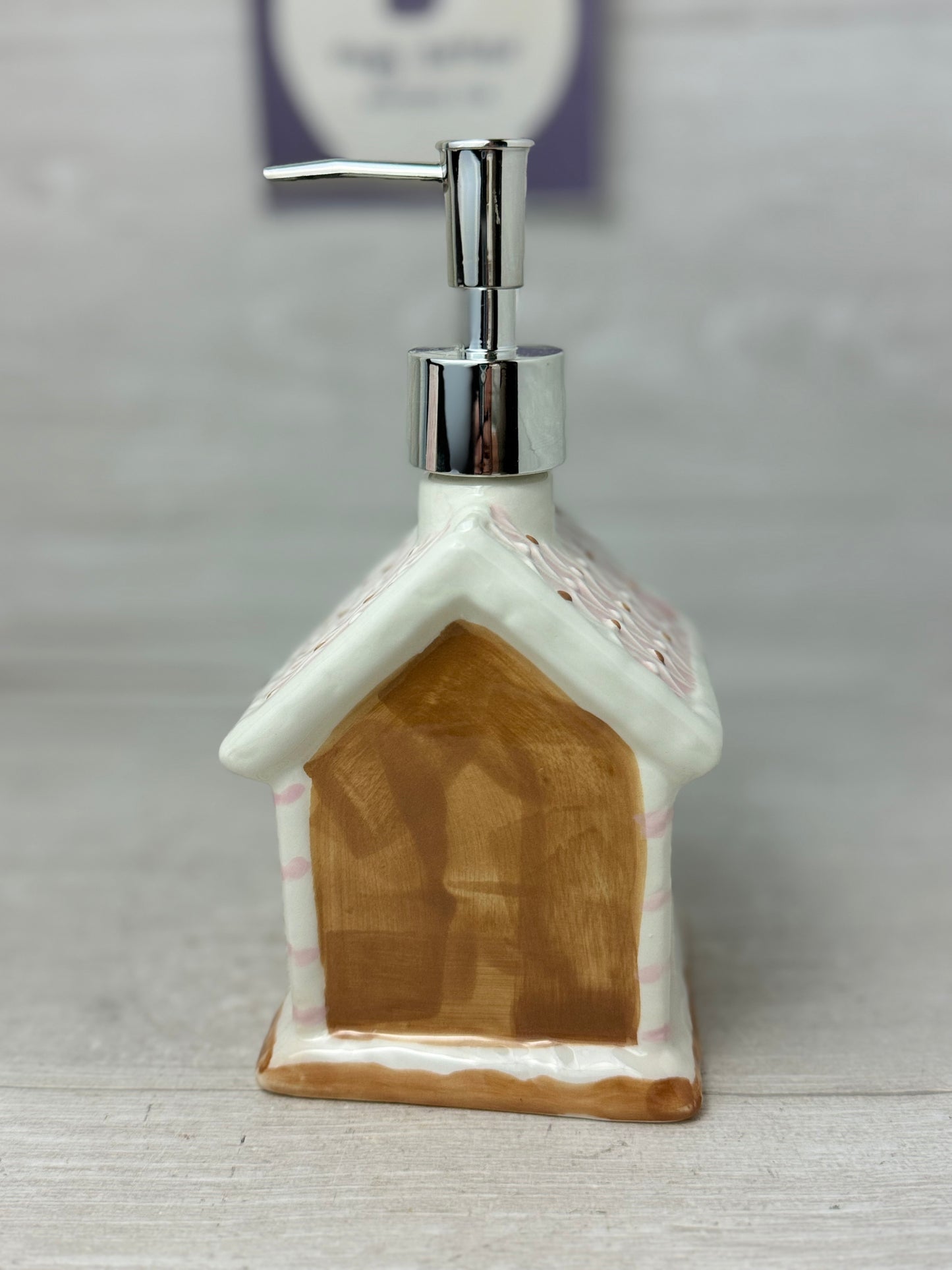 Gingerbread House Soap Dispenser & Sponge Holder Set