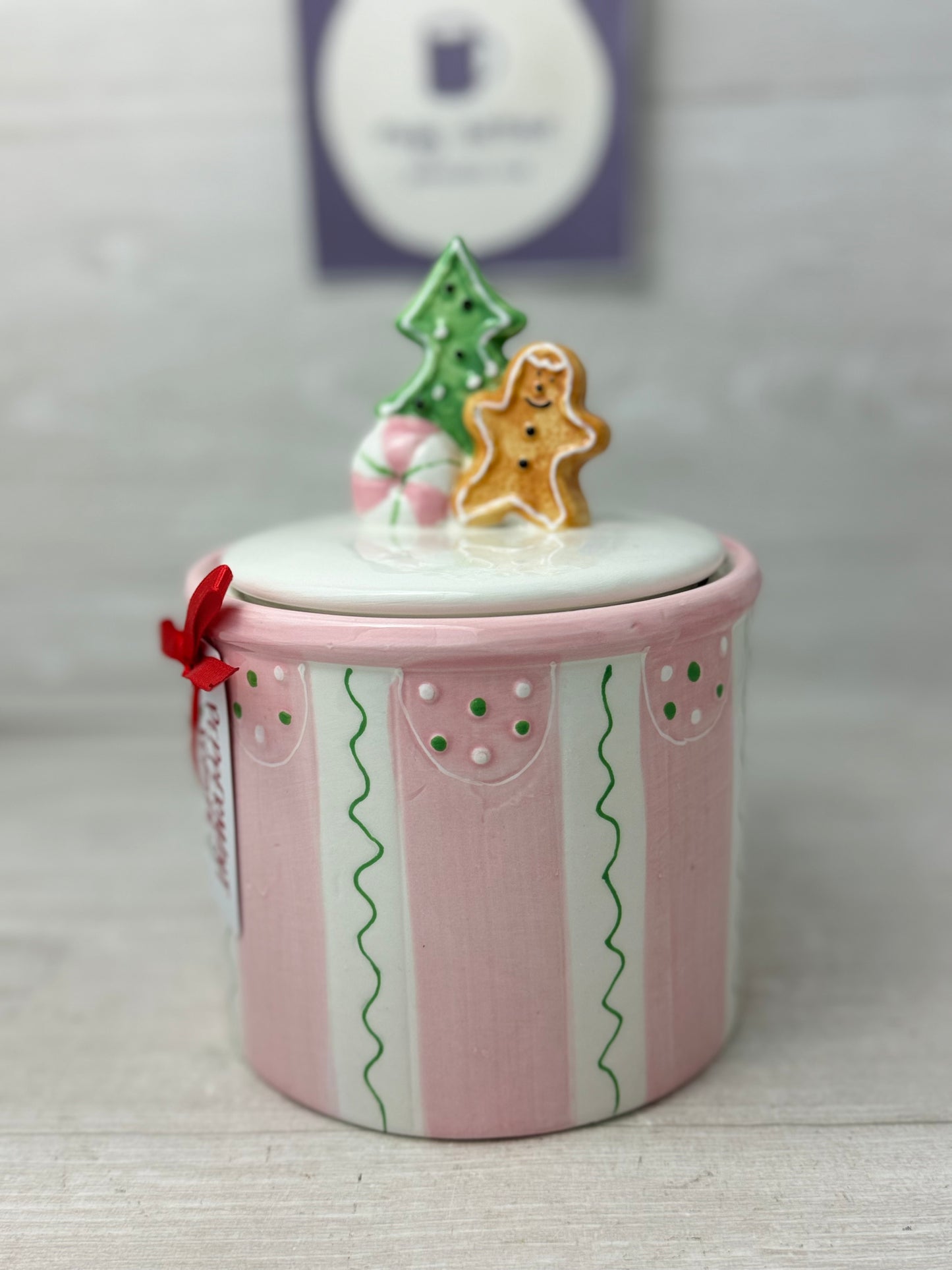 Arlington Designs Pink Gingerbread Man Canister