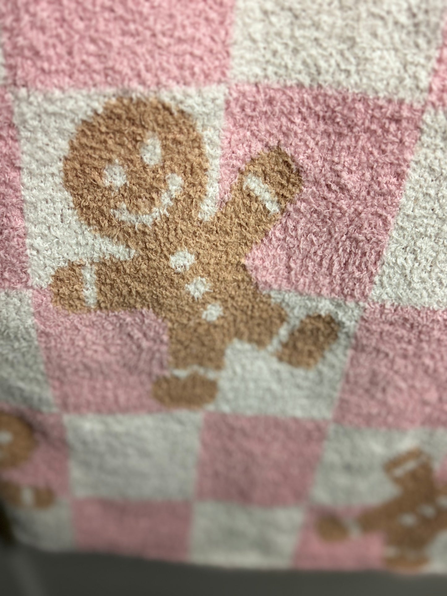 Lumina Lou Pink Checkered Gingerbread Throw