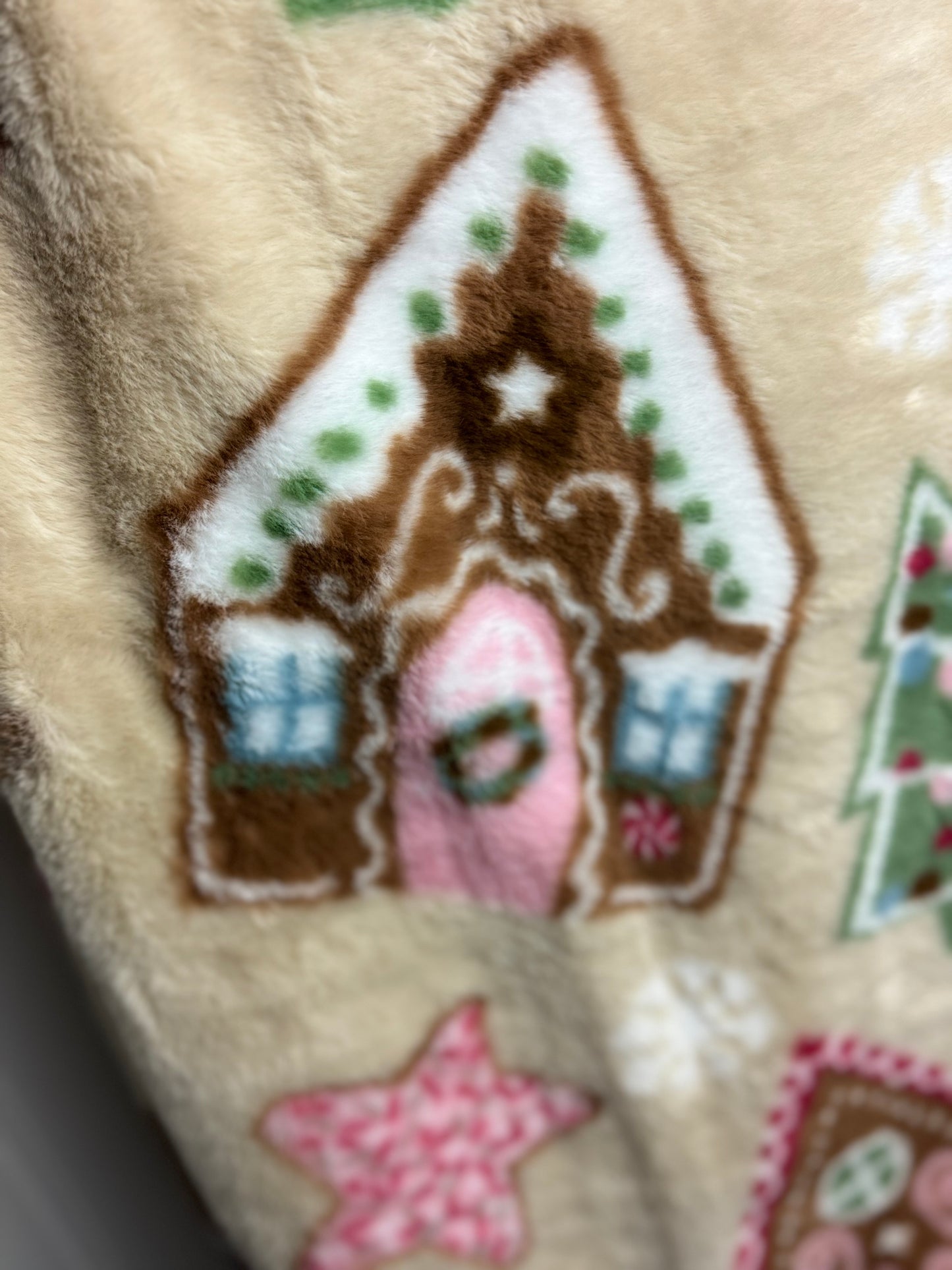 Cupcakes & Cashmere Gingerbread House Fur Throw