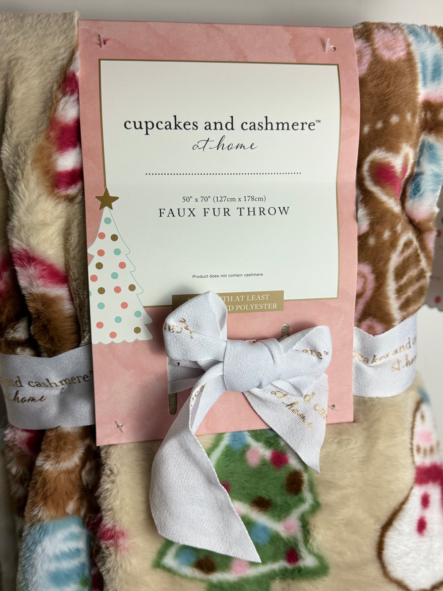 Cupcakes & Cashmere Gingerbread House Fur Throw