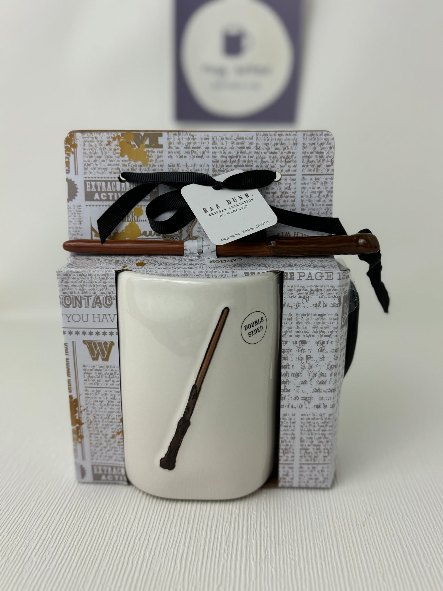 Rae Dunn Harry Potter Stupefy Mug with Wand Stirrer