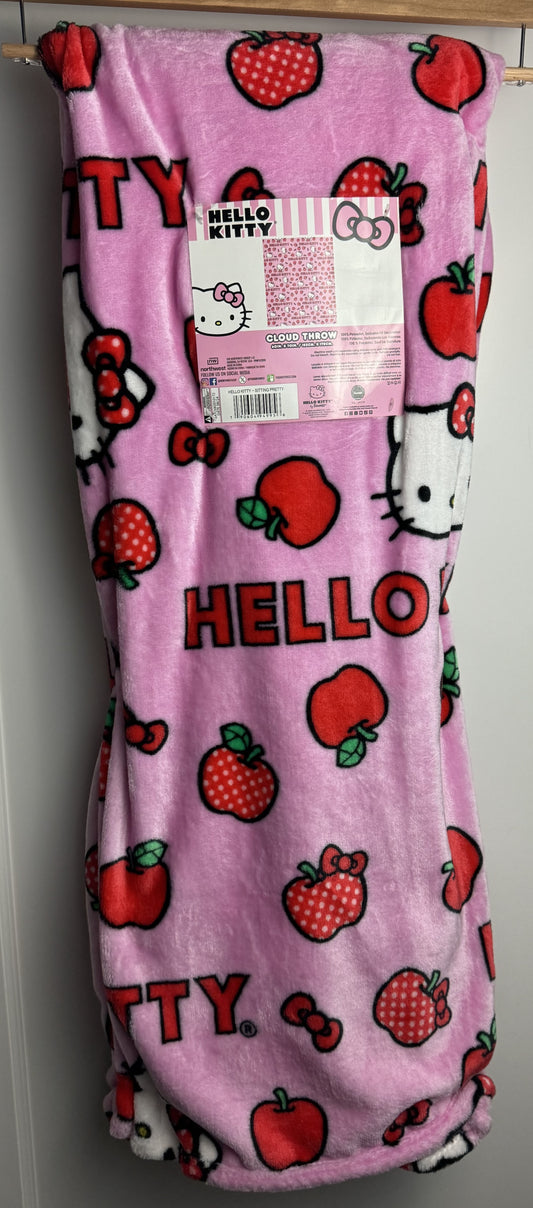 Hello Kitty Sitting Pretty Apple Throw Blanket