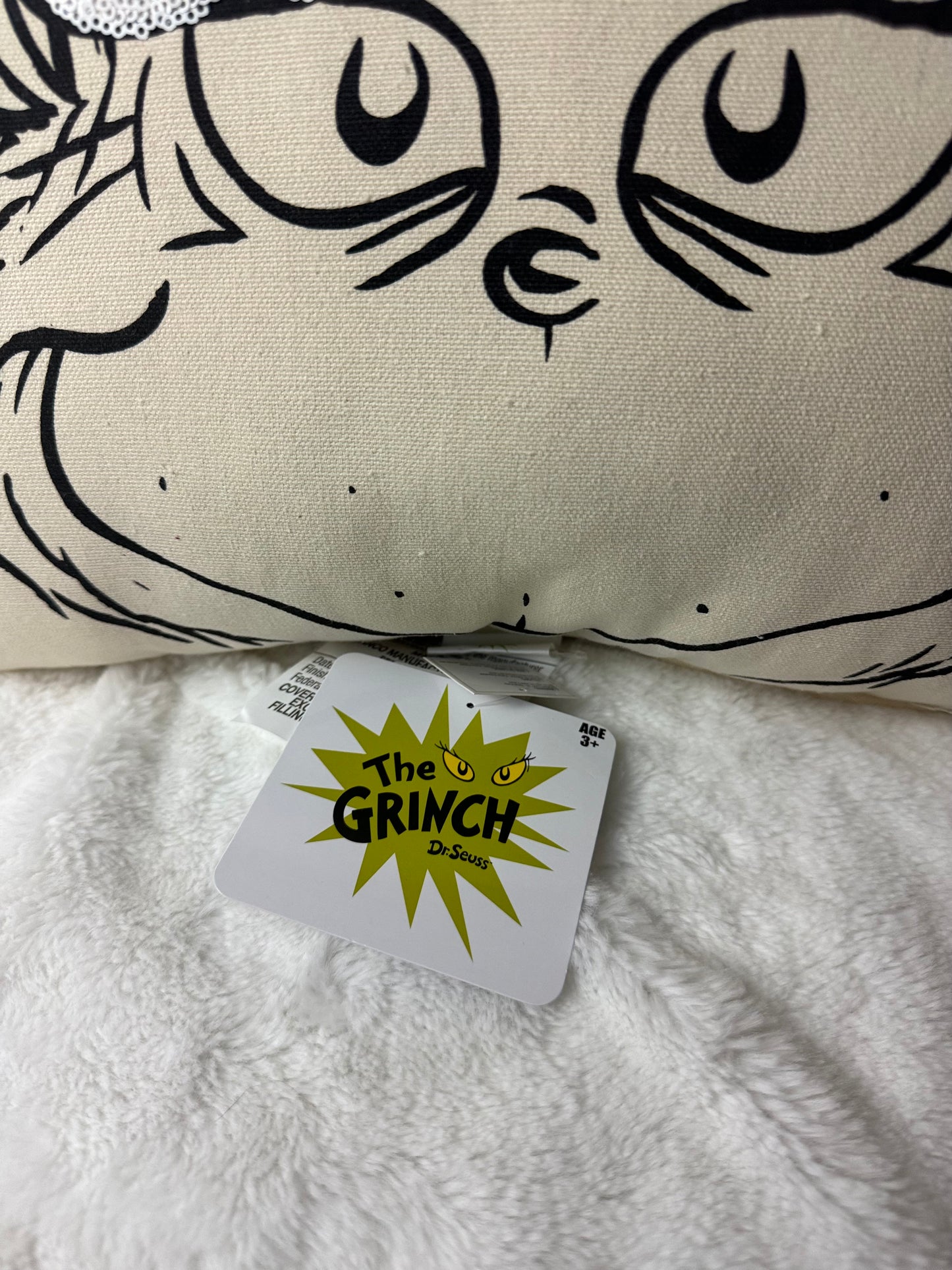 Grinch Sparkle Hat Pillow