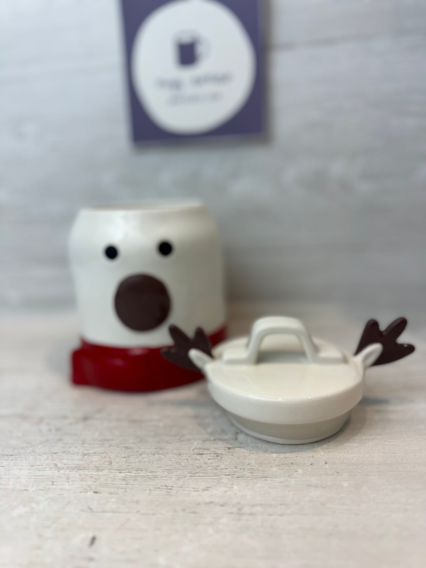 Rae Dunn Holiday Treats Reindeer Canister