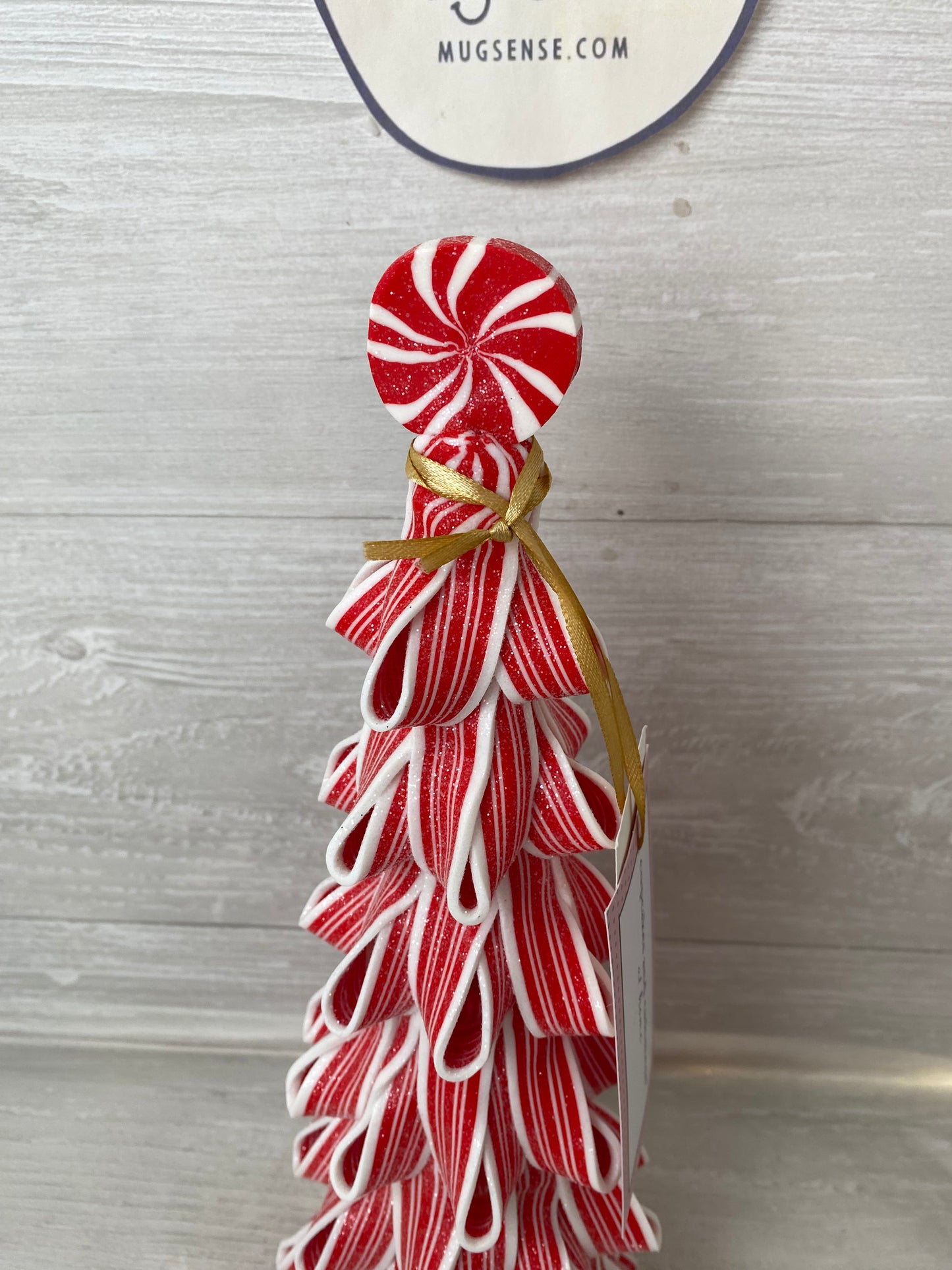 Red Peppermint Ribbon 14" Tree