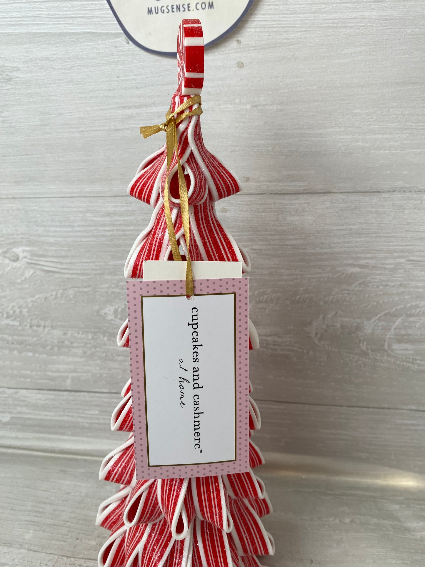 Red Peppermint Ribbon 14" Tree