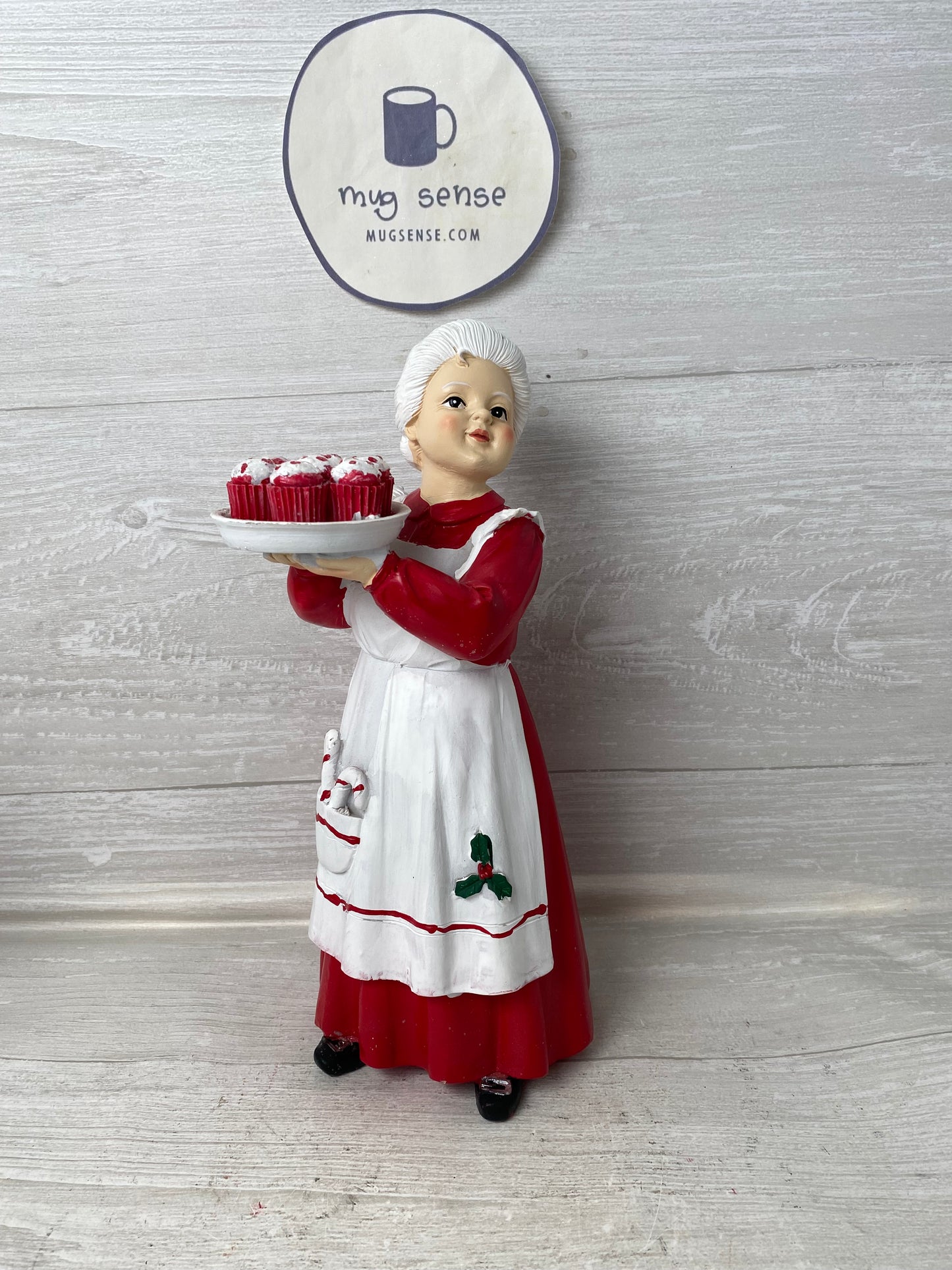 Mrs. Claus Baking Cupcakes Figurine