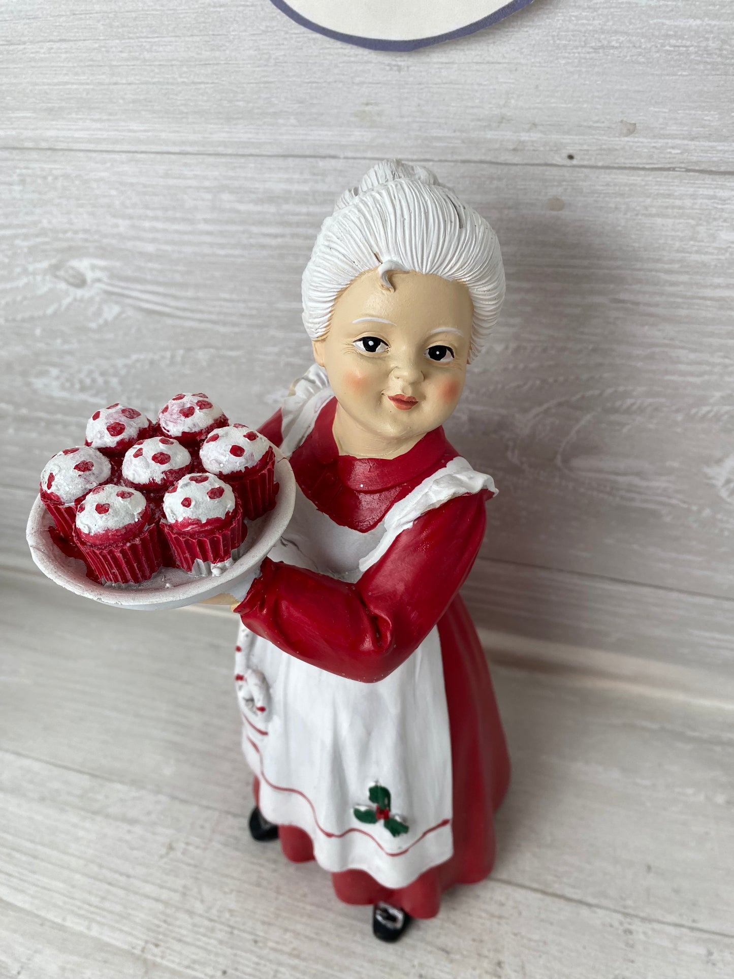 Mrs. Claus Baking Cupcakes Figurine