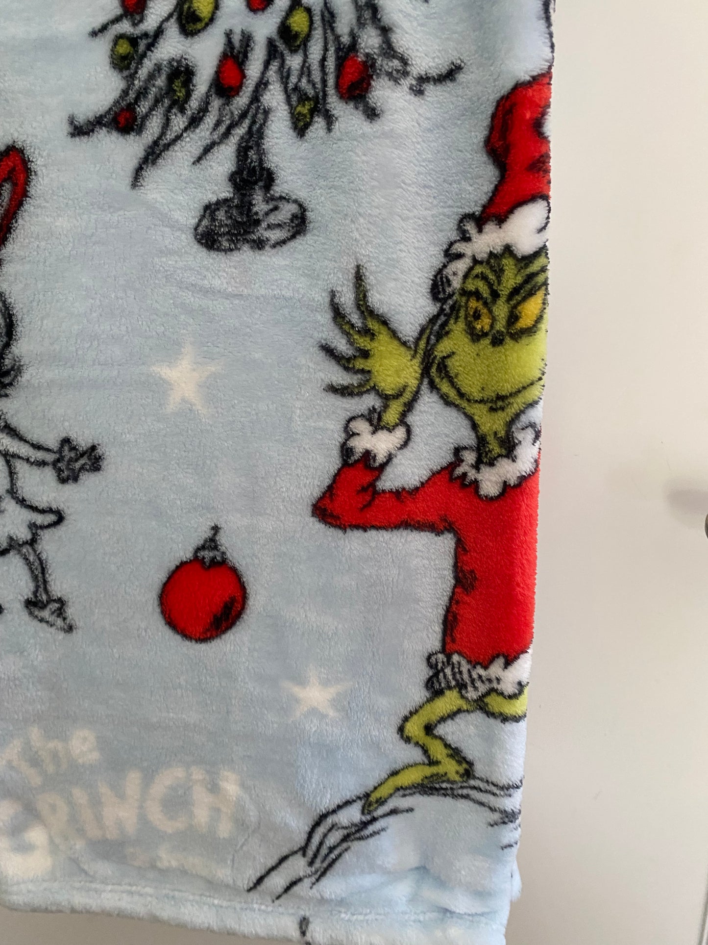 Grinch Christmas Throw Blanket~ Blue