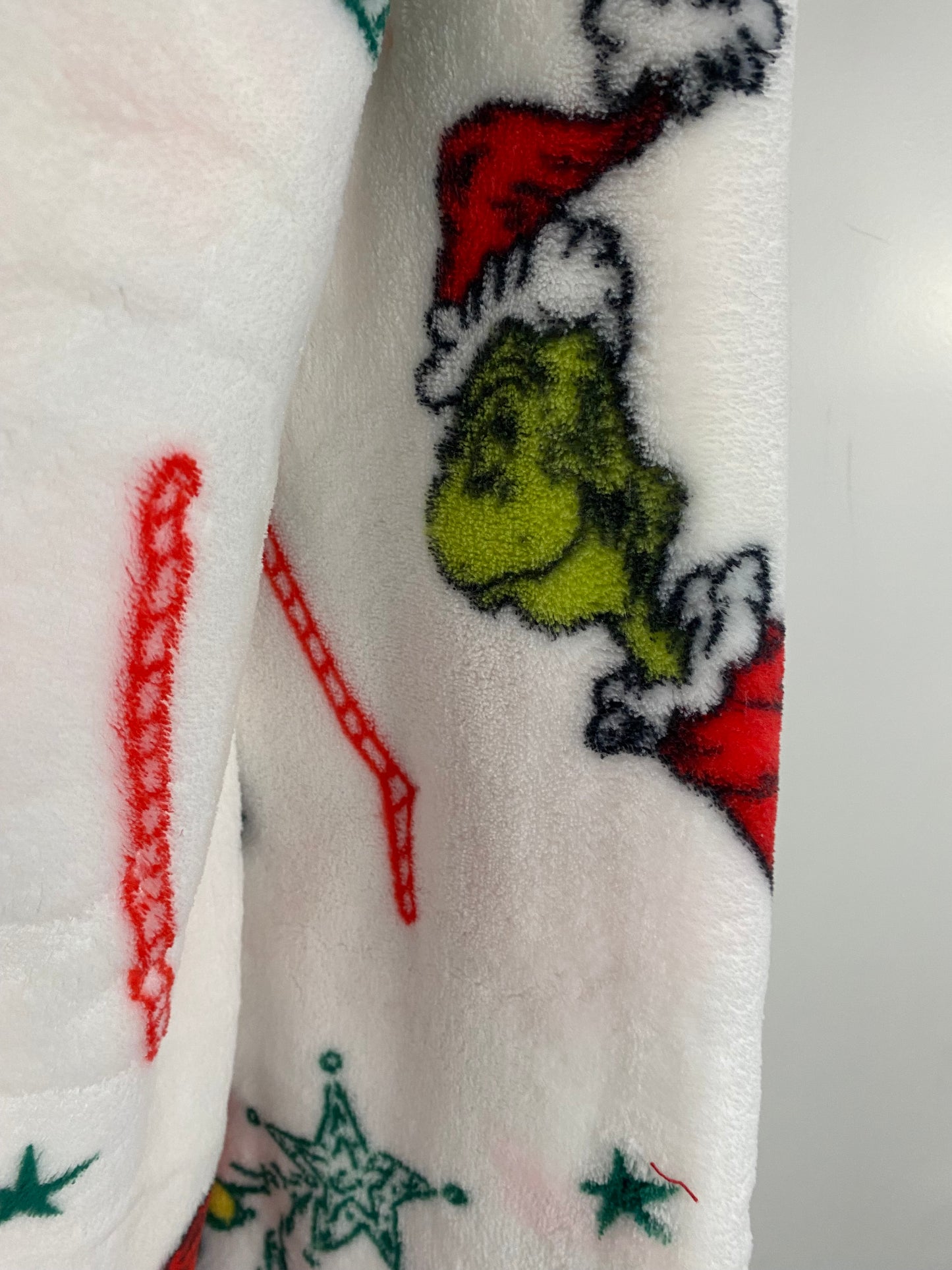 Grinch Christmas Throw Blanket~ White