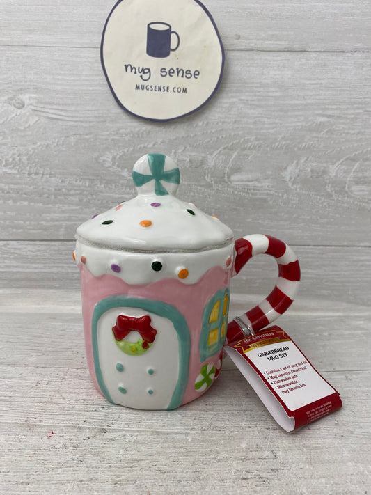 Mr. Christmas Pink Gingerbread House Mug